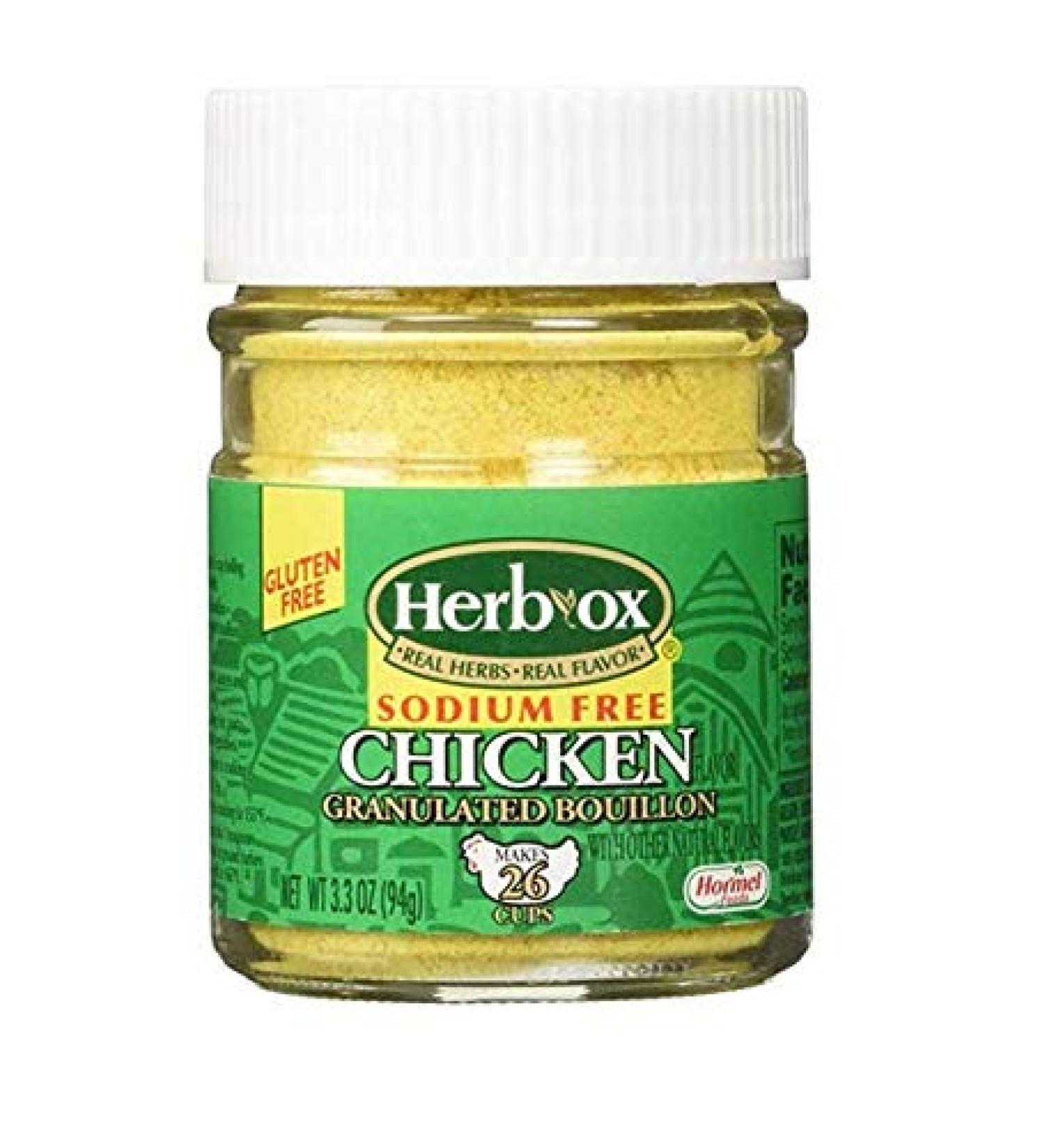 Herb Ox Sodium-Free Chicken Granulated Bouillon, 3.3 Ounce (2 jars) 3.3 Ounce (Pack of 2)