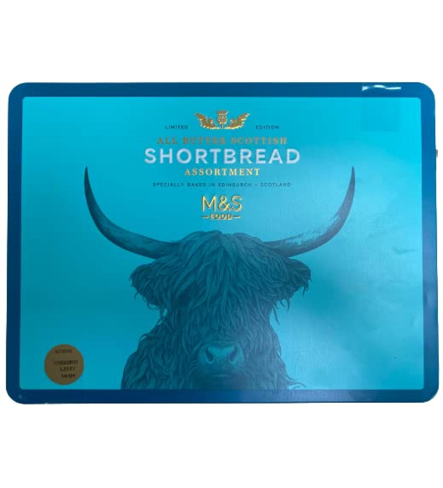 Marks and Spencer All Butter Scottish Shortbread Assortment 650g | Baked in Edinburgh OX Design Tin in Premier Life Store Box - Buy Online on GoSupps.com