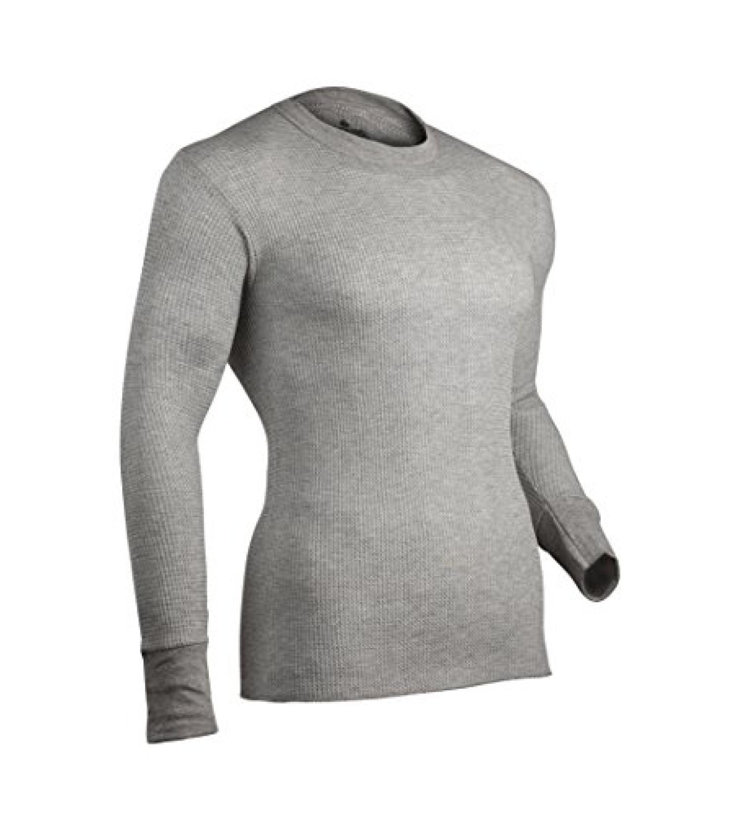 Indera Men's Cotton Heavyweight Thermal Underwear Top - Large, Heather Grey - Buy Online on GoSupps.com