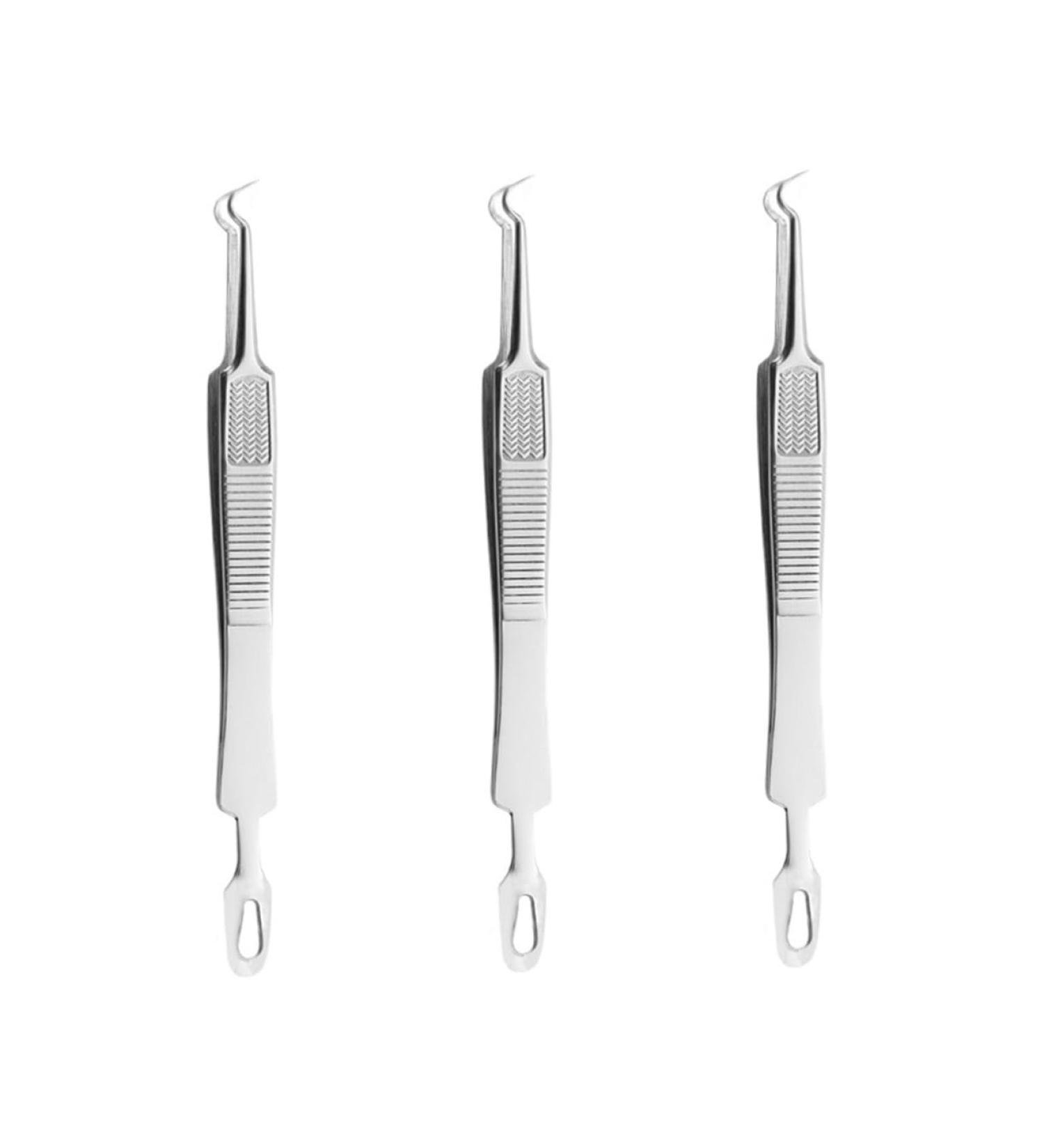 ASAKKURA 9 Pcs Clip Pimple Removal Kit Clip Removal Tool Blackhead Tweezers Kit Silver Stainless Steel - Buy Online on GoSupps.com