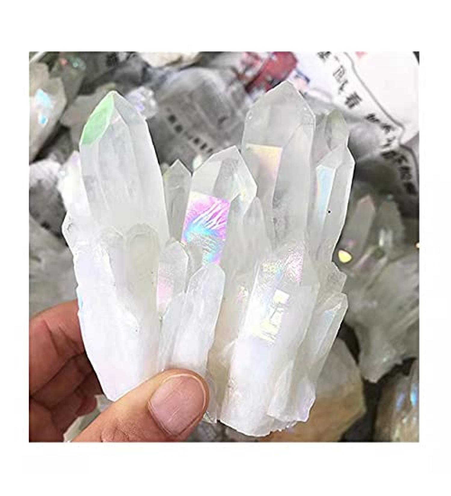 Natural raw Rock Stone Quartz Aura White Crystal Cluster for Home Decoration 250-320g 1pc - Buy Online on GoSupps.com