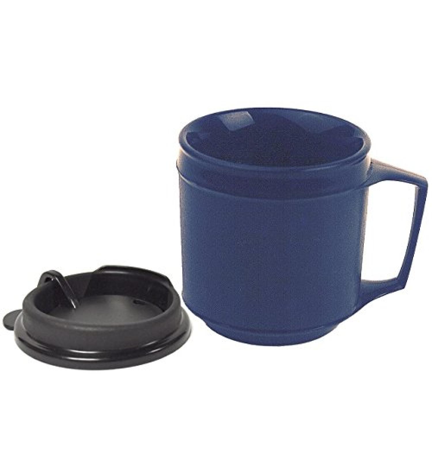 Kinsman Enterprises 16042 Weighted Cup with No Spill Lid, 8 oz, Blue