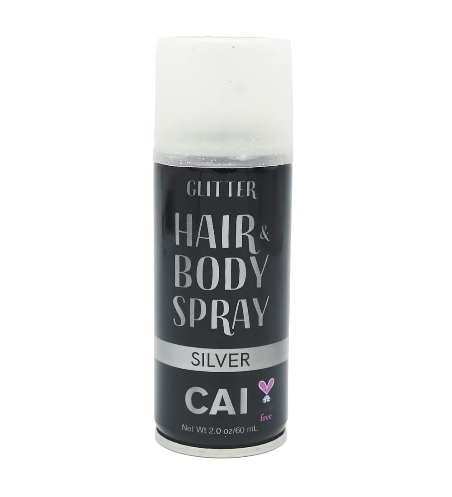 CAI BEAUTY NYC Hair and Body Glitter Spray (Silver Glitter)