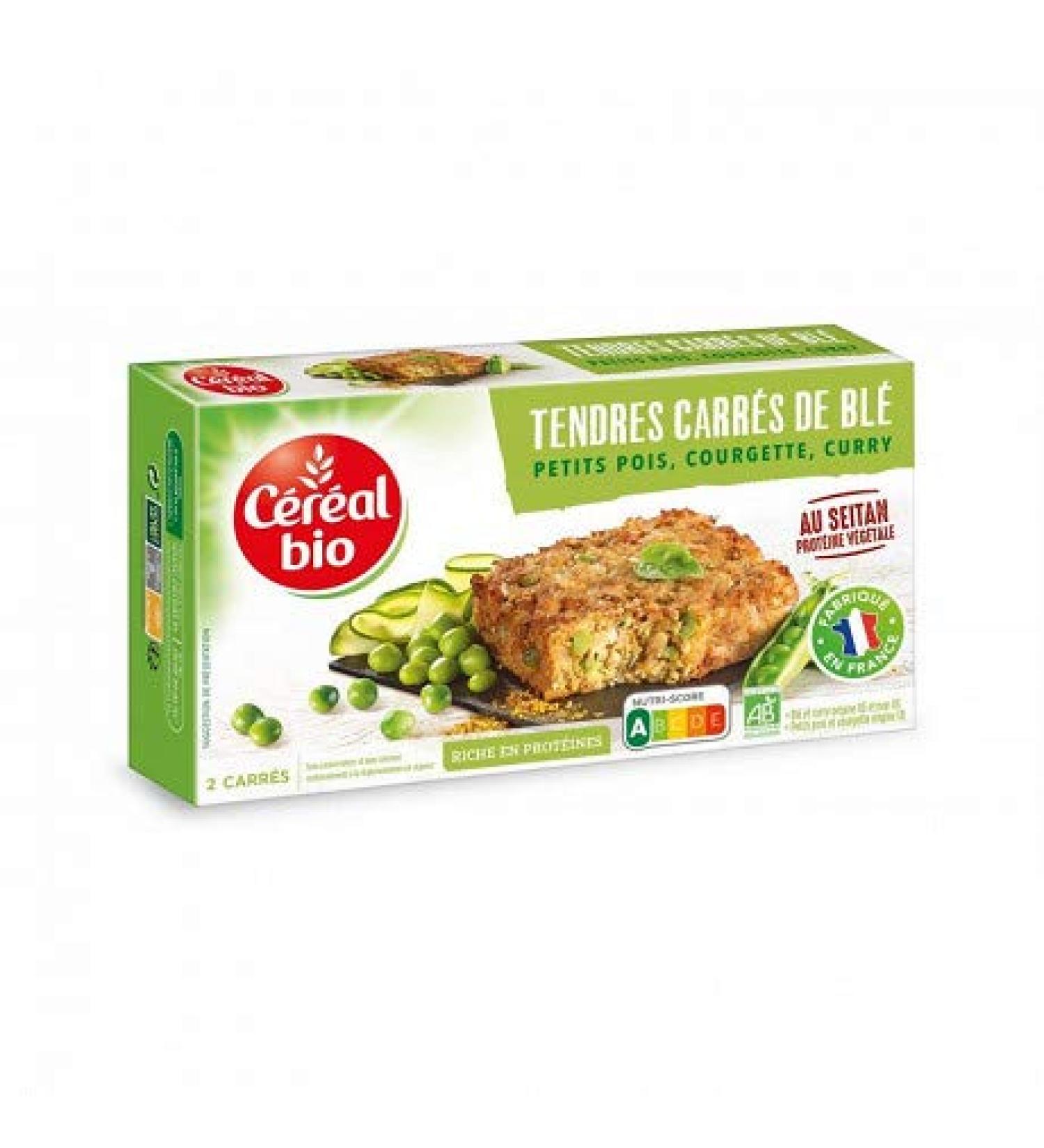 CEREAL BIO - Tender Wheat Squares Zucchini Curry 200G - Pack of 3 - free delivery