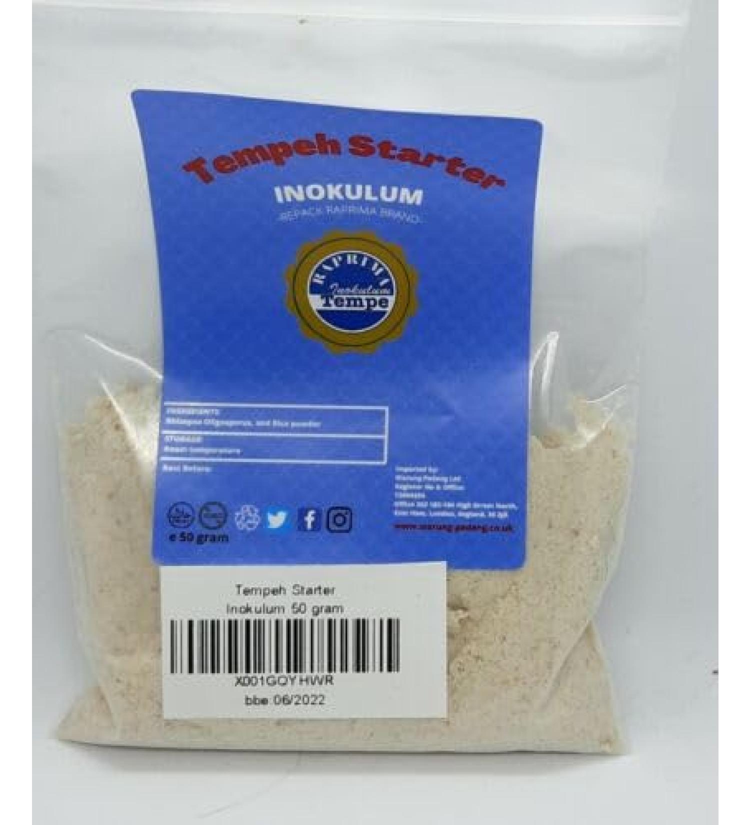 Tempeh Starter/Live Culture/Ragi Tempe/Inokulum-Non GMO-Halal 50 Gram - Buy Online on GoSupps.com