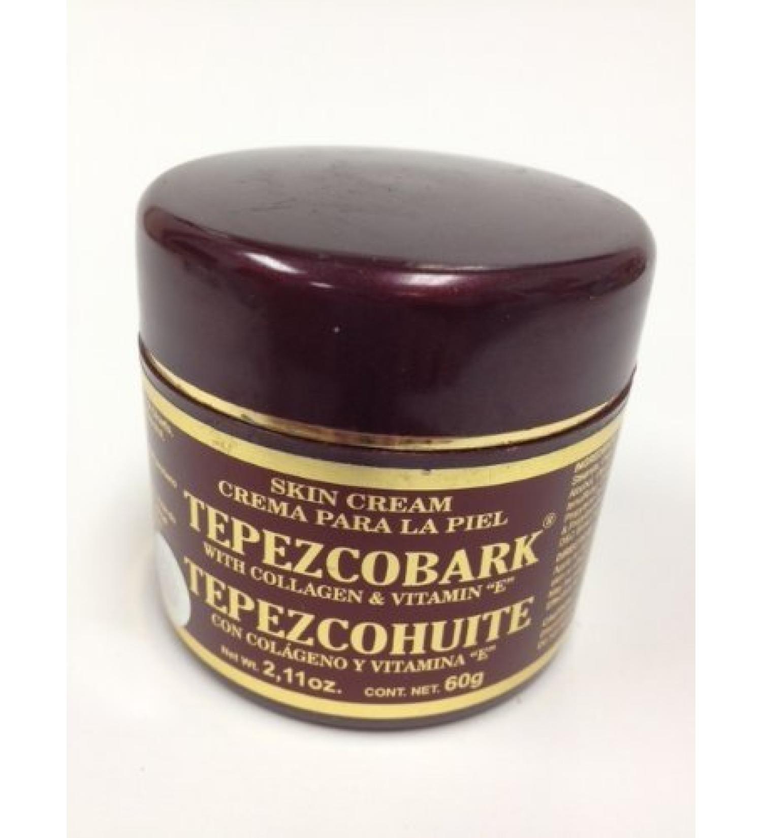 Tepezcohuite Cream (Tepezcobark)  with Collagen (Colageno) & Vitamin E  2.11oz  60 gr  in E  100% Natura  great for all skin concerns