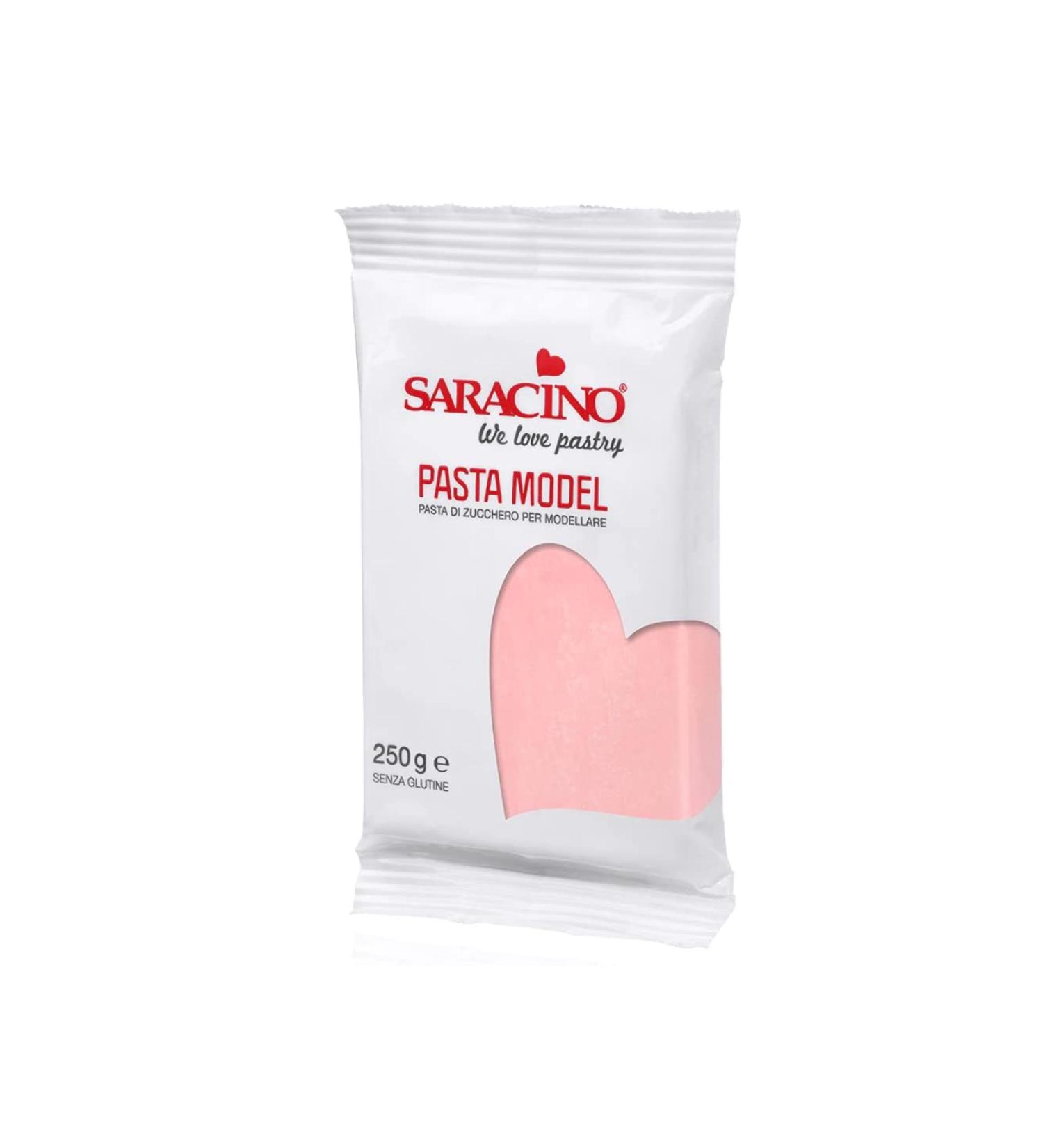 Saracino Sugar Paste Model Pink Modelling Paste 250 g Gluten Free Made in Italy Rose Pink