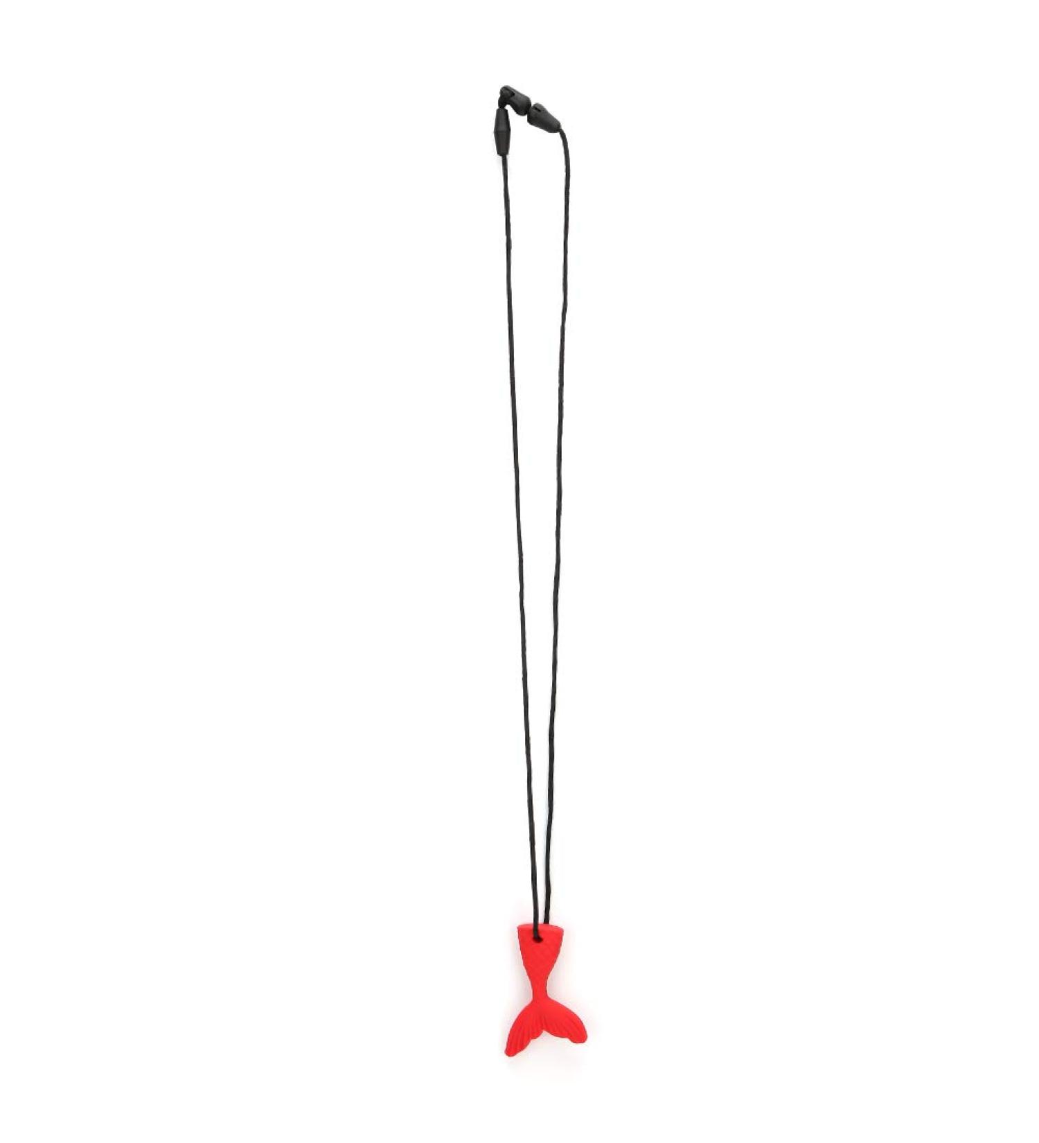 Buy Baby Teether - Silicone Fishtail Shape Teething Stick & Pendant Necklace (Red) | Soft & Safe Chew Toy for Infants - Buy Online on GoSupps.com