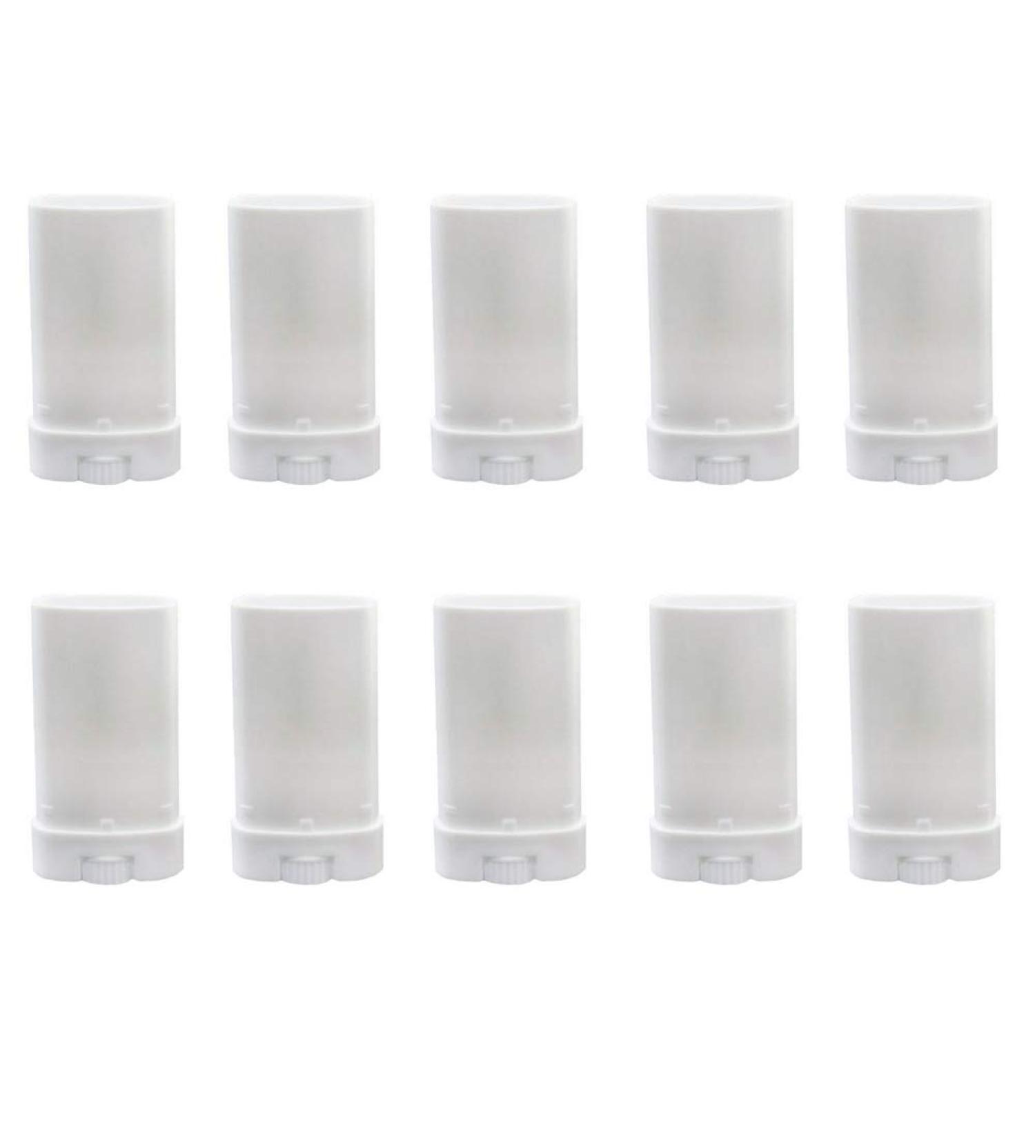 10pcs 15ml White Deodorant & Lip Balm Containers | Empty Oval Plastic Tubes - International Shipping Available - Buy Online on GoSupps.com