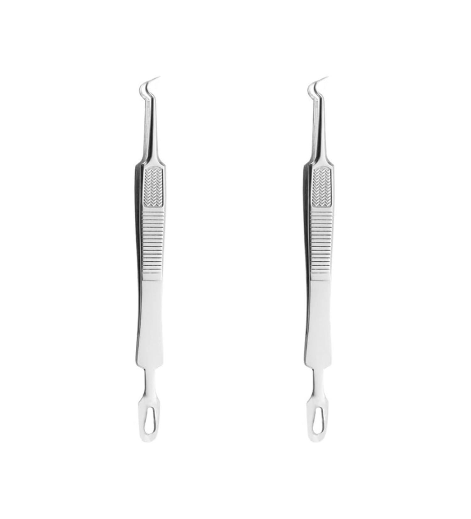 Baluue 6 Pcs Clip Kit Ingrown Hair Tweezers Zit Popping Tool Pimple Blackhead Stainless Steel Silver 1 count (Pack of 1) - Buy Online on GoSupps.com