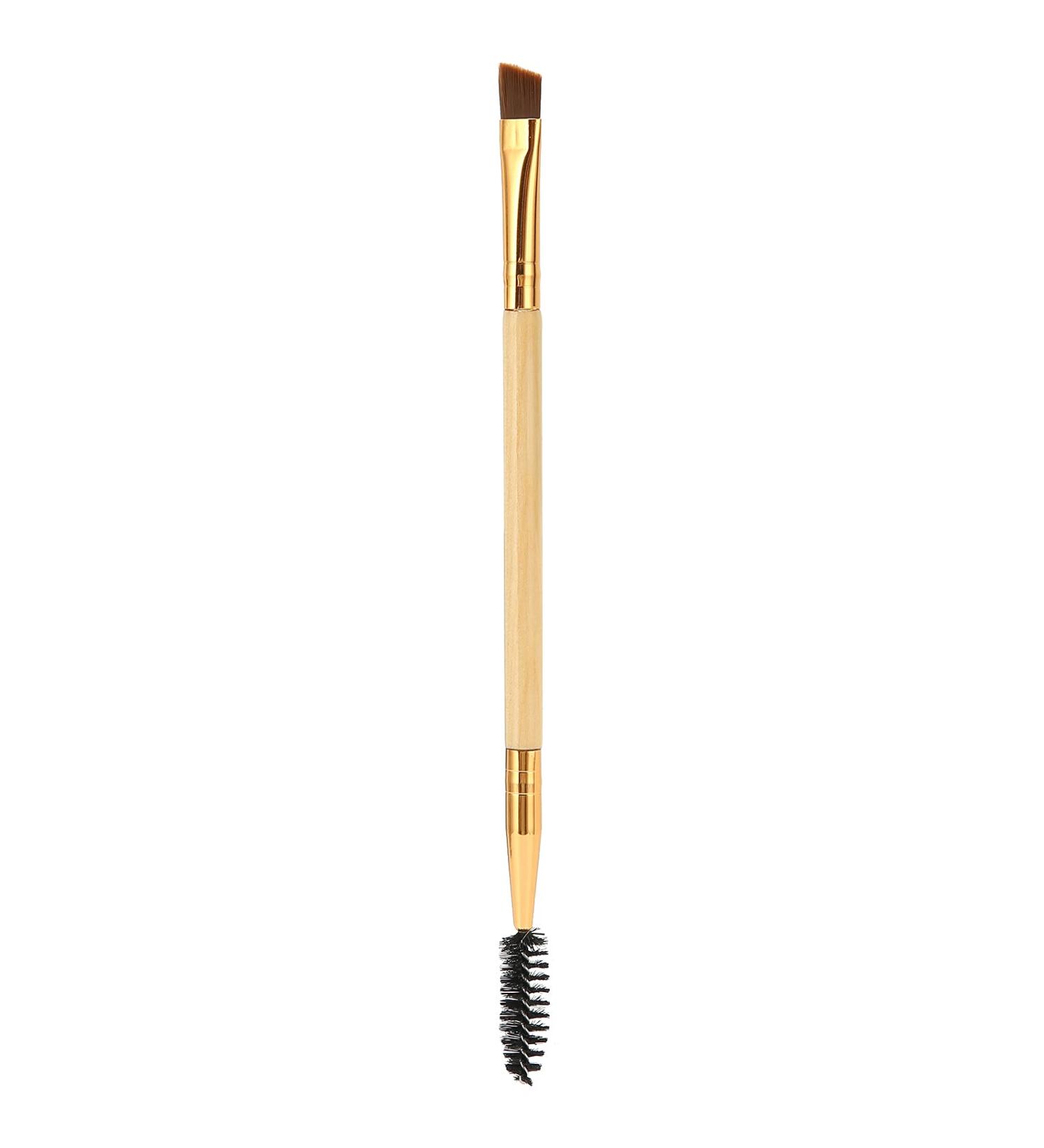 Double Ended Eyebrow Eyelash Brush Professional for Brow Makeup Grooming with Spiral Design (Original Wood Color) - Buy Online on GoSupps.com