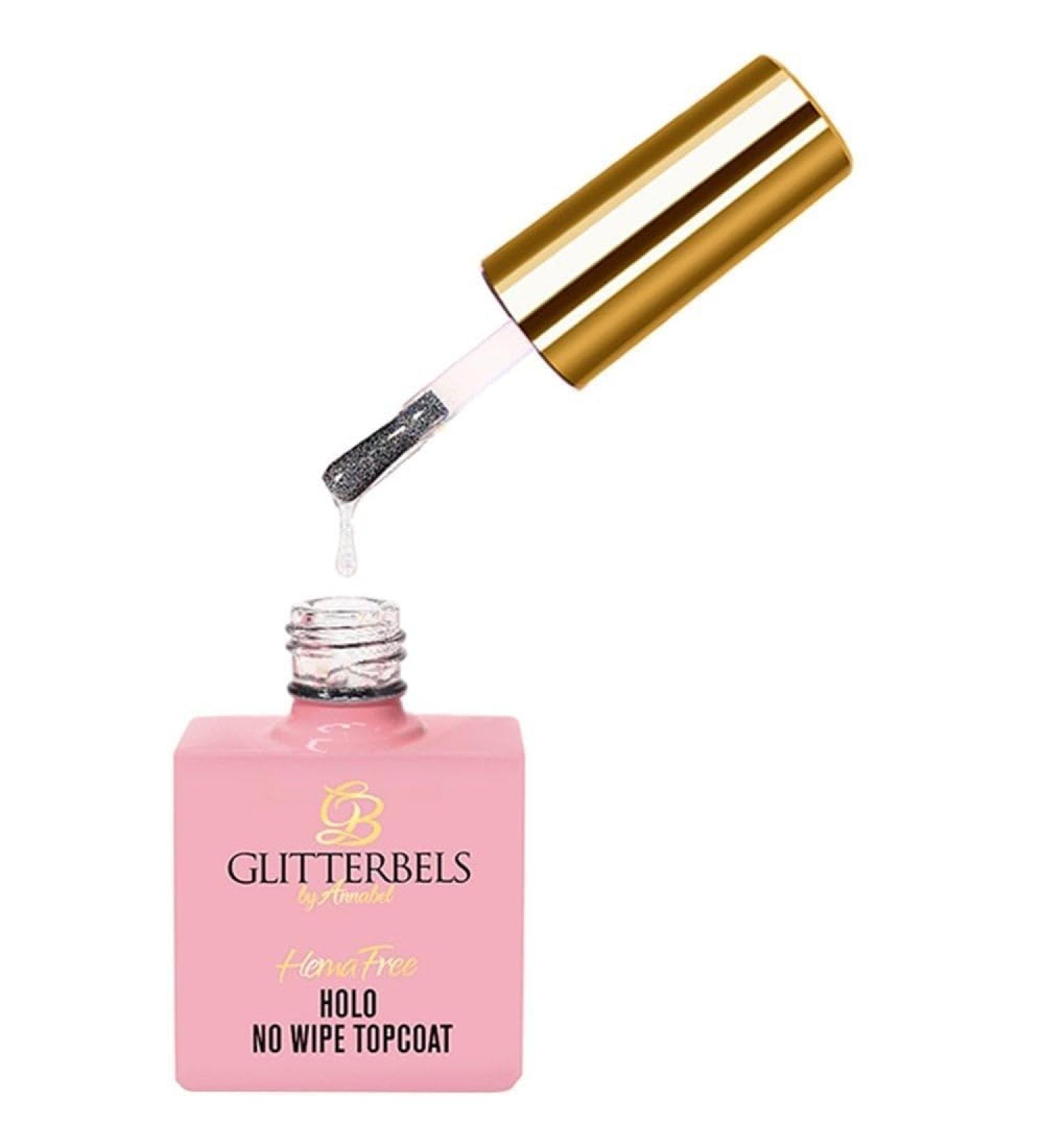 Arc Nails Glitterbels Gel Polish 8ml (Glitterbels Hema-Free Holo No Wipe Top Coat 17ml)