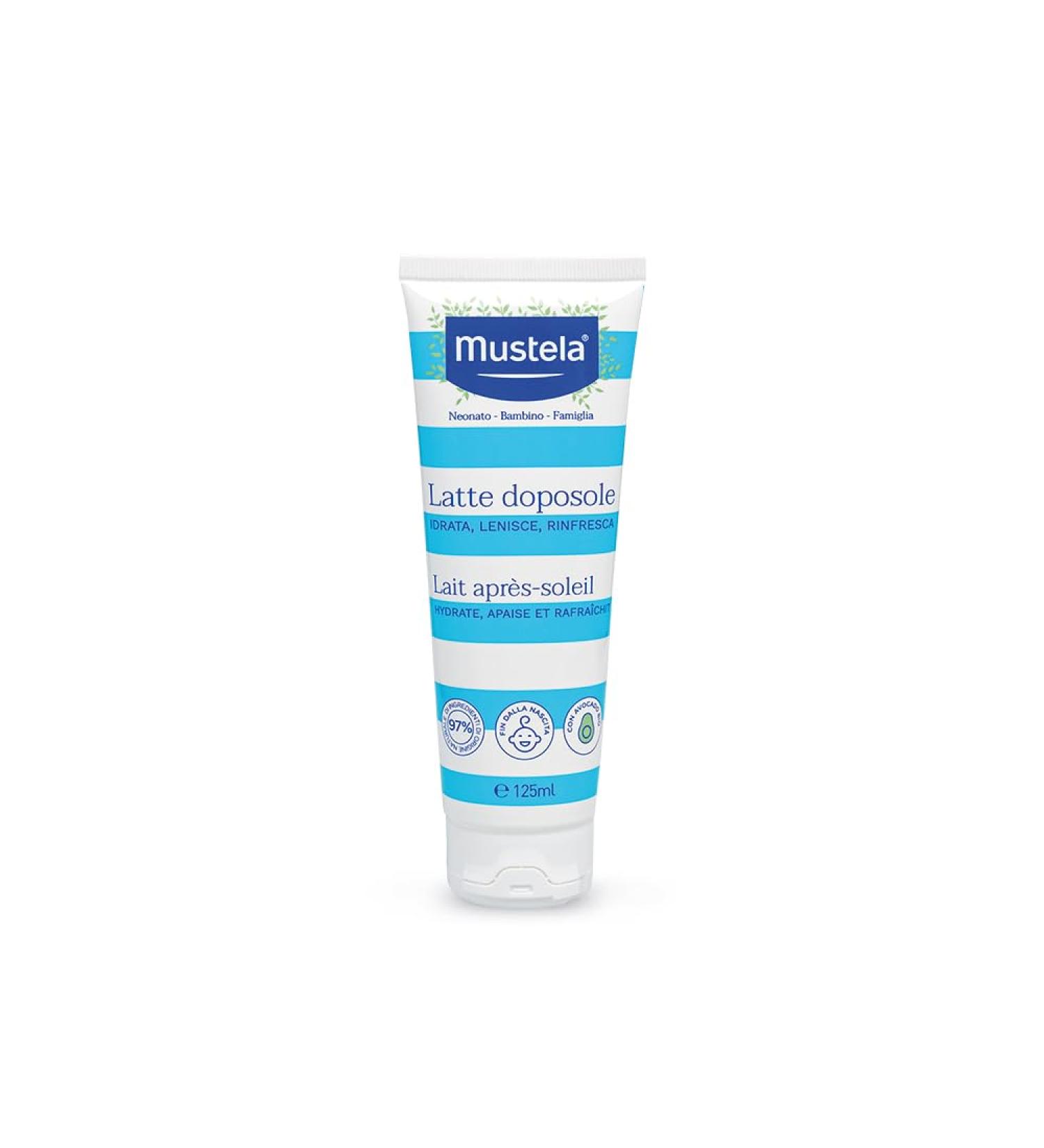 Mustela Lait Apr s-Soleil Visage Corps Beurre de Karit et Pers ose d'Avocat B b Enfant Famille - Apaise les coups de soleil Fra cheur imm diate (125ml)
