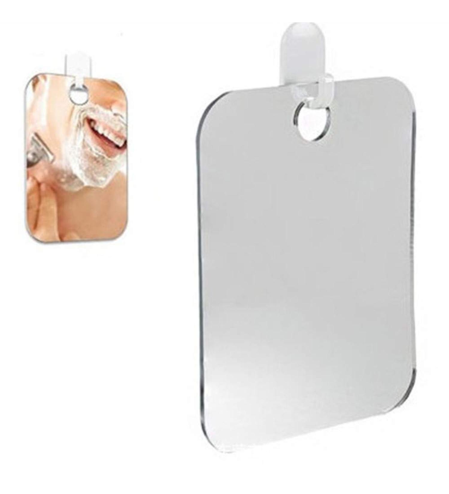Fpoqbod GSQA Anti Fog Shower Mirror 6.7x 5.1 Acrylic Square - Fogless, Fog Free, Flat Makeup Shave Mirror for Bathroom and Travel - Buy Online on GoSupps.com