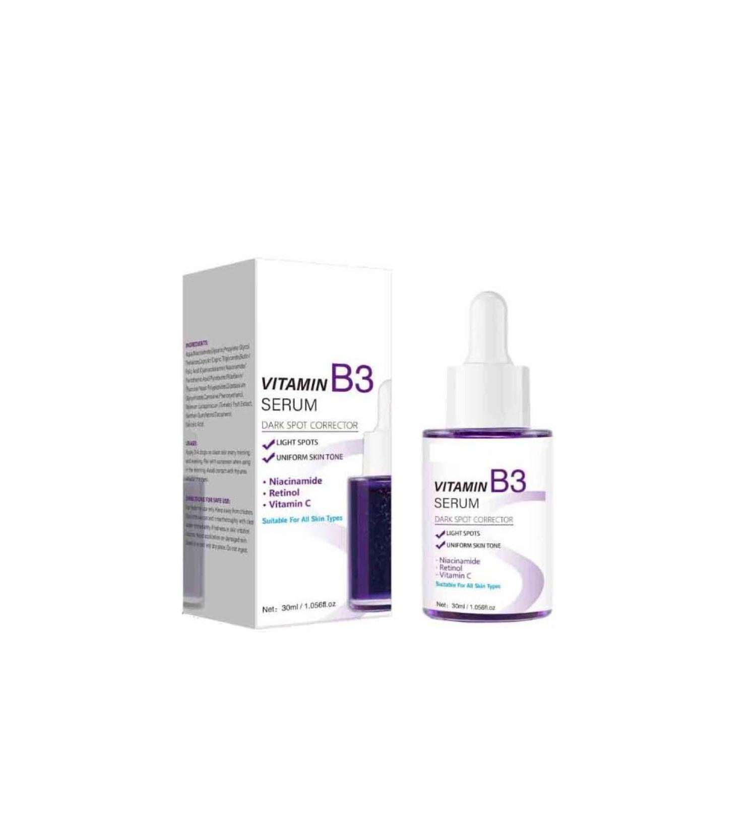 3PCS Vitamin B3 Facial Serum Dark Spots Remover Fade Marks Freckle Melanin Correcting Anti Pigmentation Brighten Care Essence - Buy Online on GoSupps.com