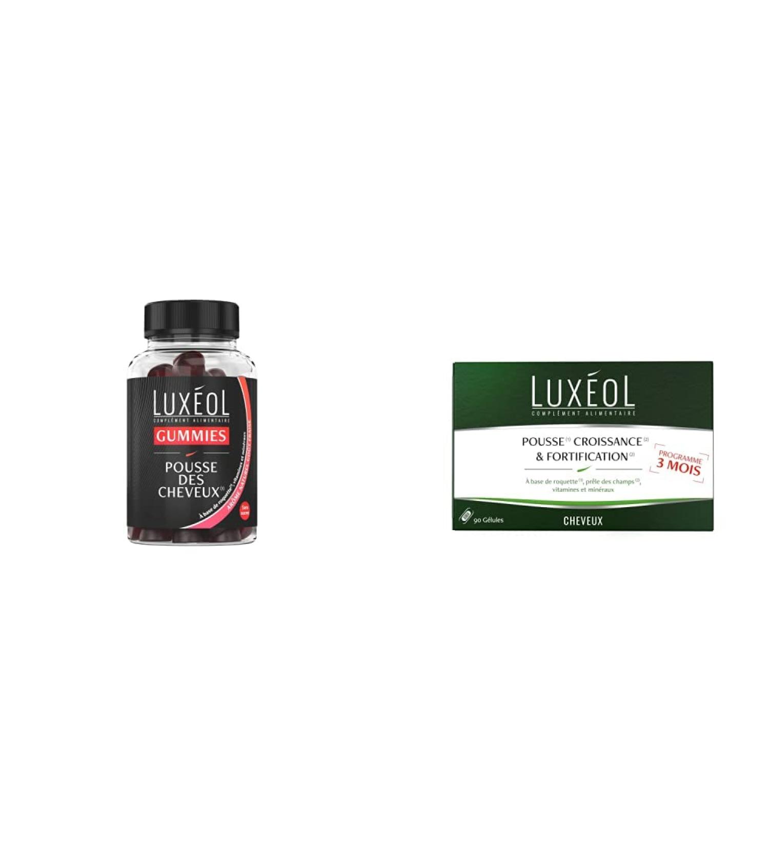 LUX OL - Gummies Pousse Cheveux - Stimulation Du Bulbe Capillaire - Ar me Naturel Go t Fraise - 60 Gummies & Pousse Croissance & Fortification - Compl ment Alimentaire - 30 G lules - Buy Online on GoSupps.com