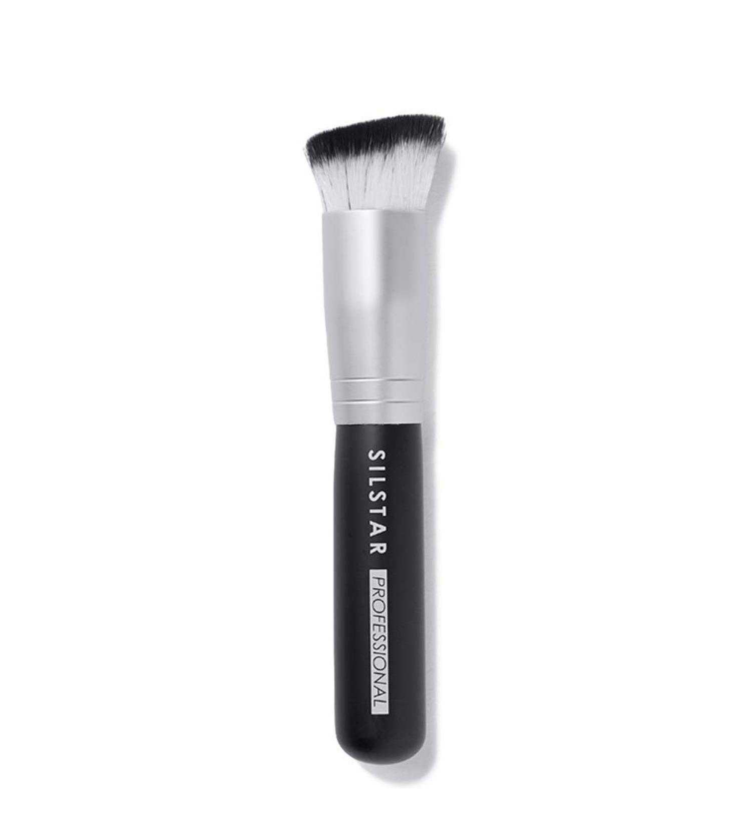 Buy SILSTAR Professional Round Angled Flat Foundation Brush - Natural Birch Wood Handle Made in Korea - International Shipping Available - Buy Online on GoSupps.com