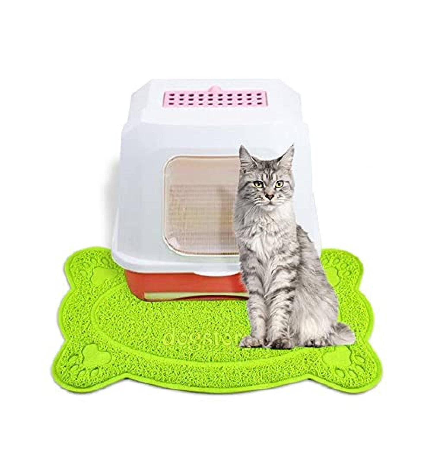 OPUL Bone Style PVC Placemat Waterproof Dog Cat Food Mat Non Slip Dog Puppy Pet Cat Dish Bowl Food Water Mat Wipe Clean FDA Grade (Green) - Buy Online on GoSupps.com