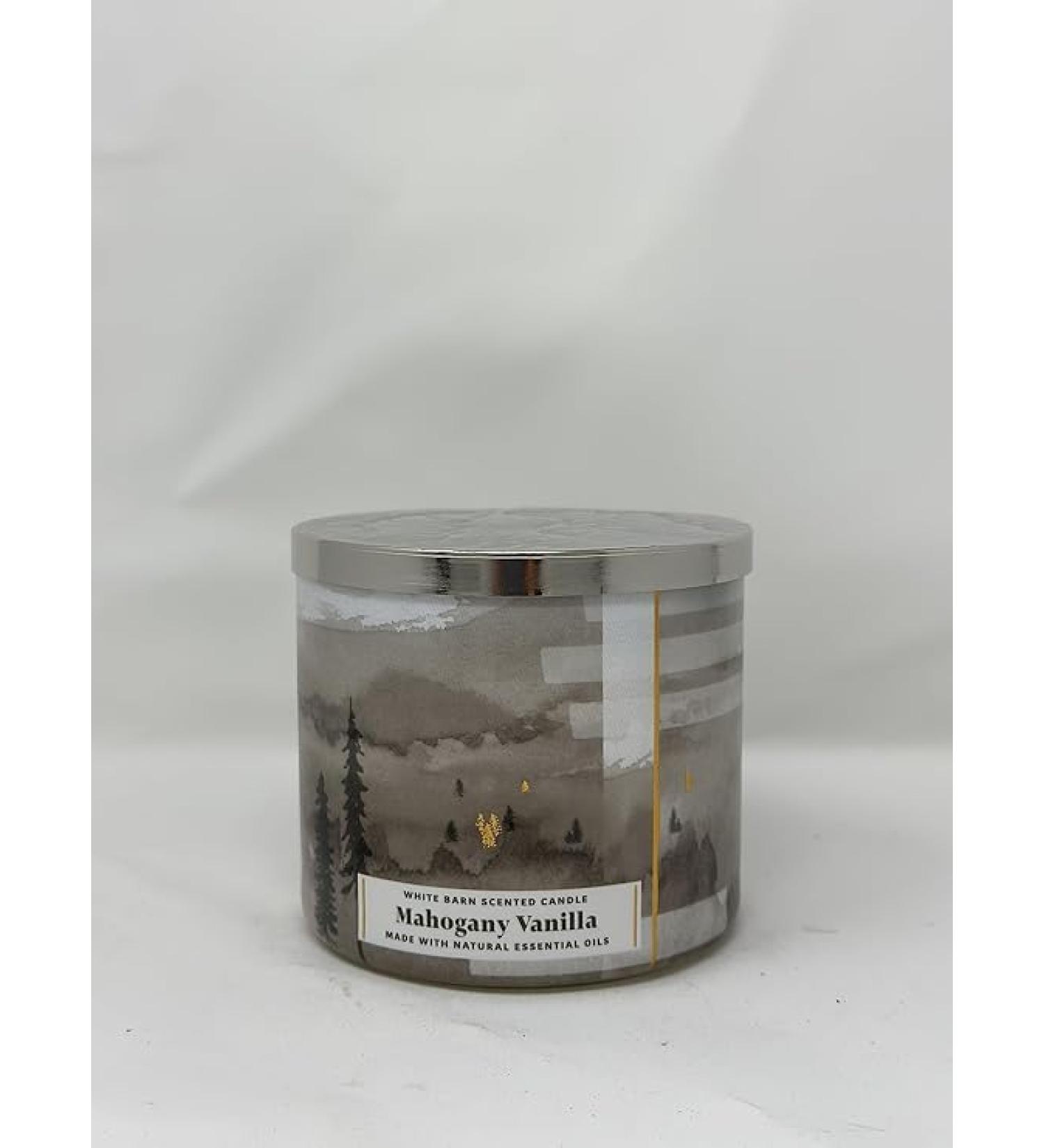 Mahogany Vanilla 3 Wick Candle 14.5 oz / 411 g Made with Natural Essential Oil