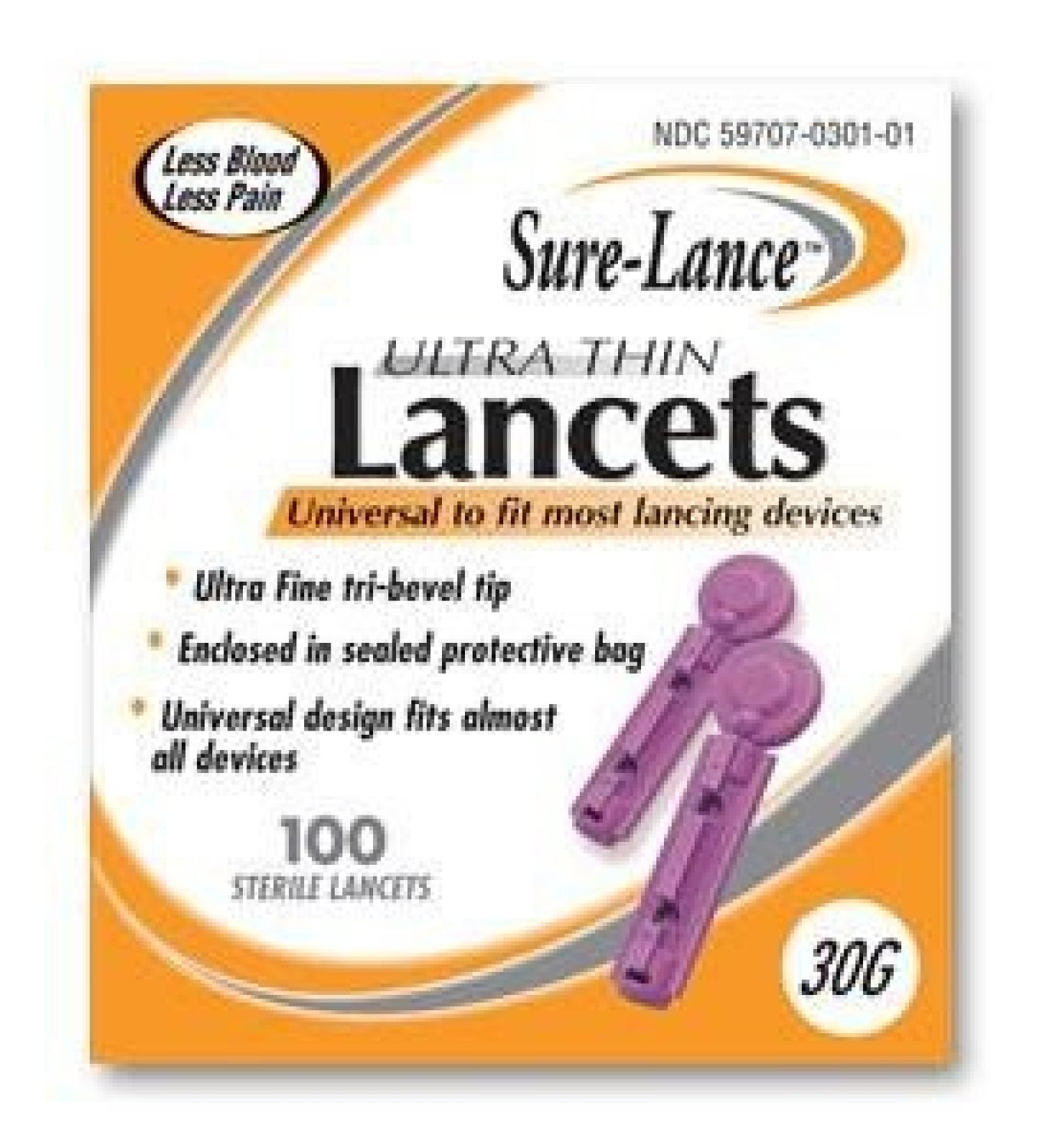 Sure-Lance Ultra Thin Lancets-30G-100 ct.