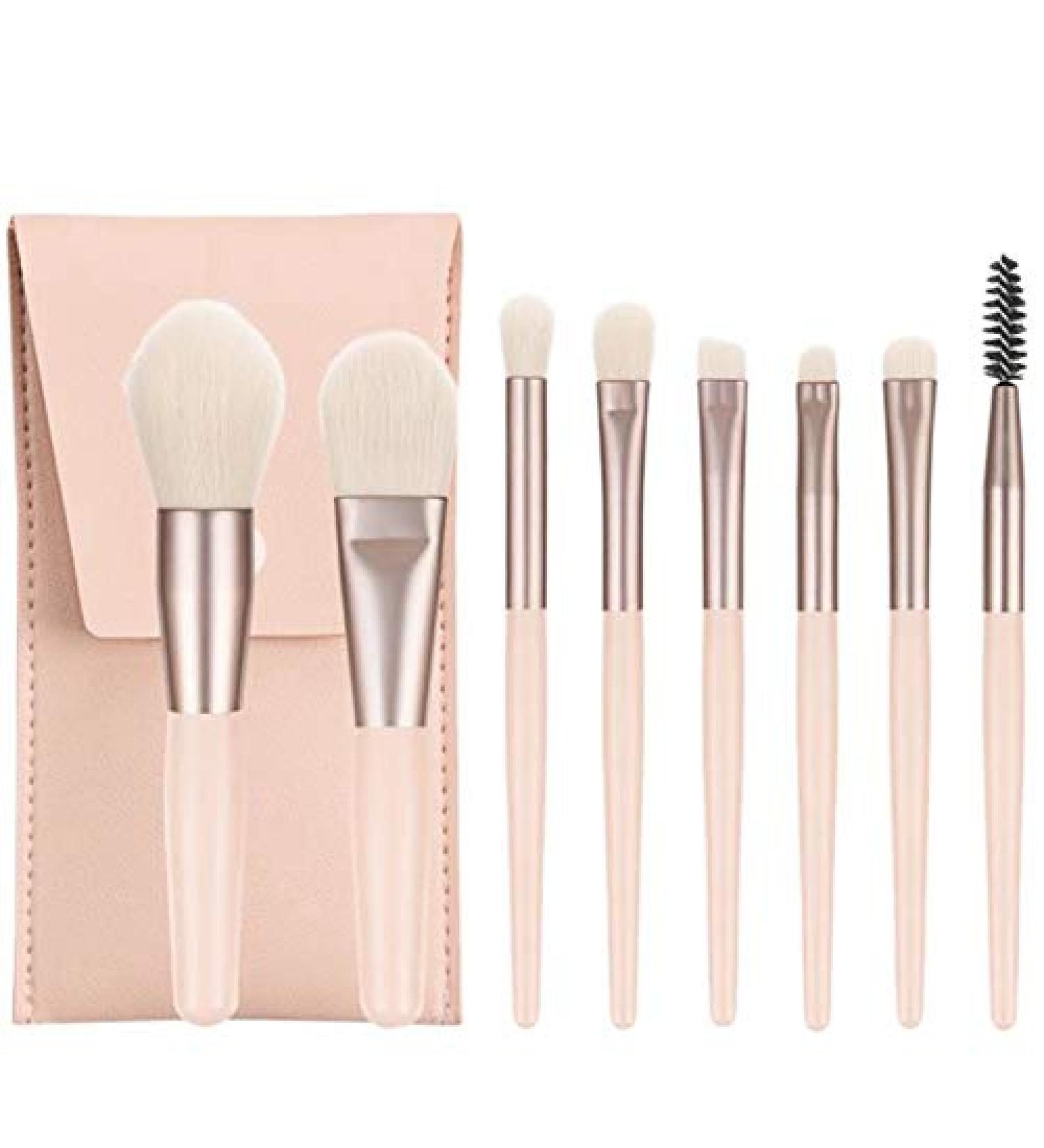 MABSSI 8 Pieces Mini Makeup Brushes Soft Portable Tiles Set Eye Shadow Foundation Concealer Blush Travel Makeup Brushes Set Color - Buy Online on GoSupps.com