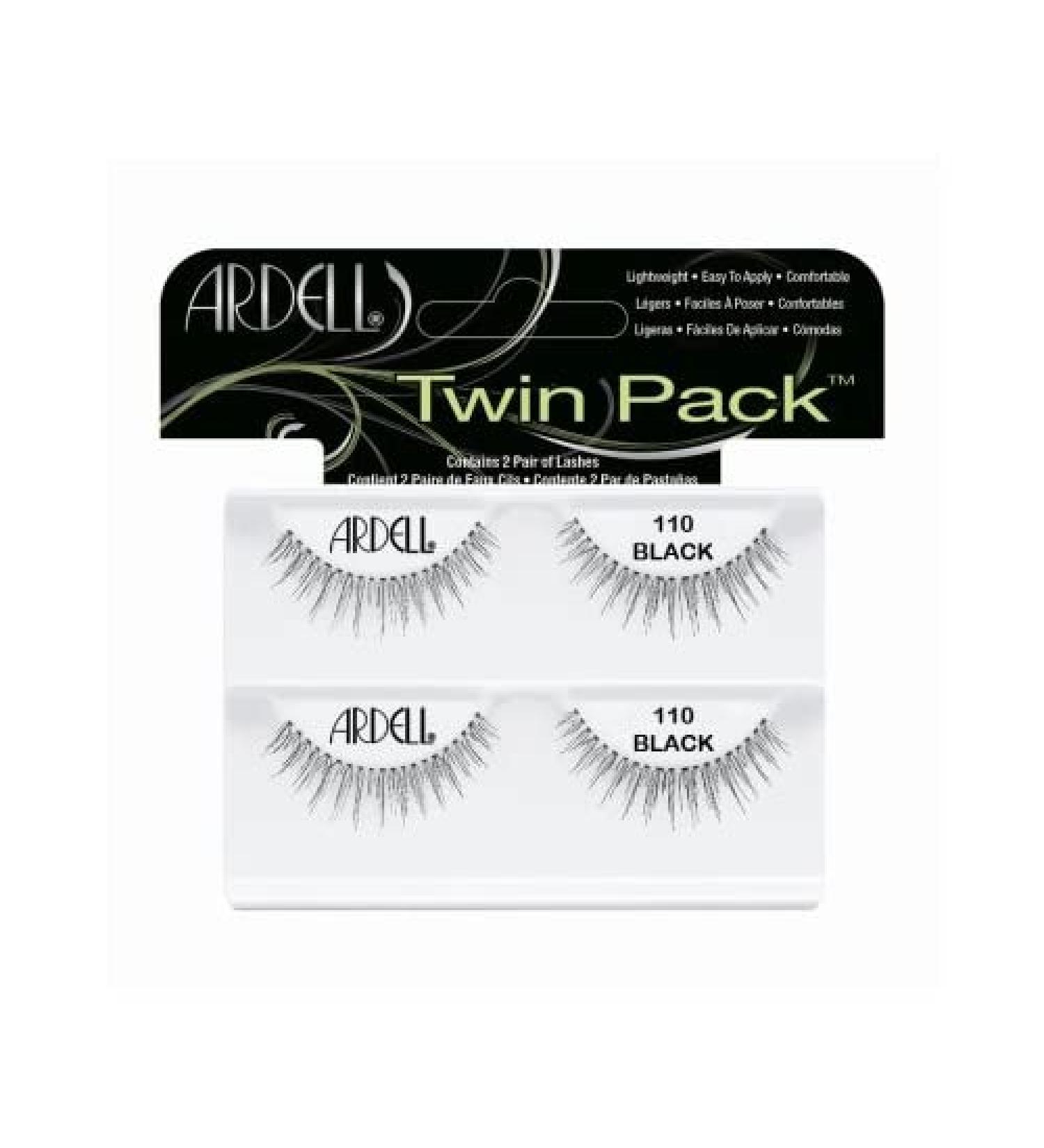Ardell Natural Eyelash 110 Black Twin Pack Contain 2 Pairs Of Lashes by Ardell