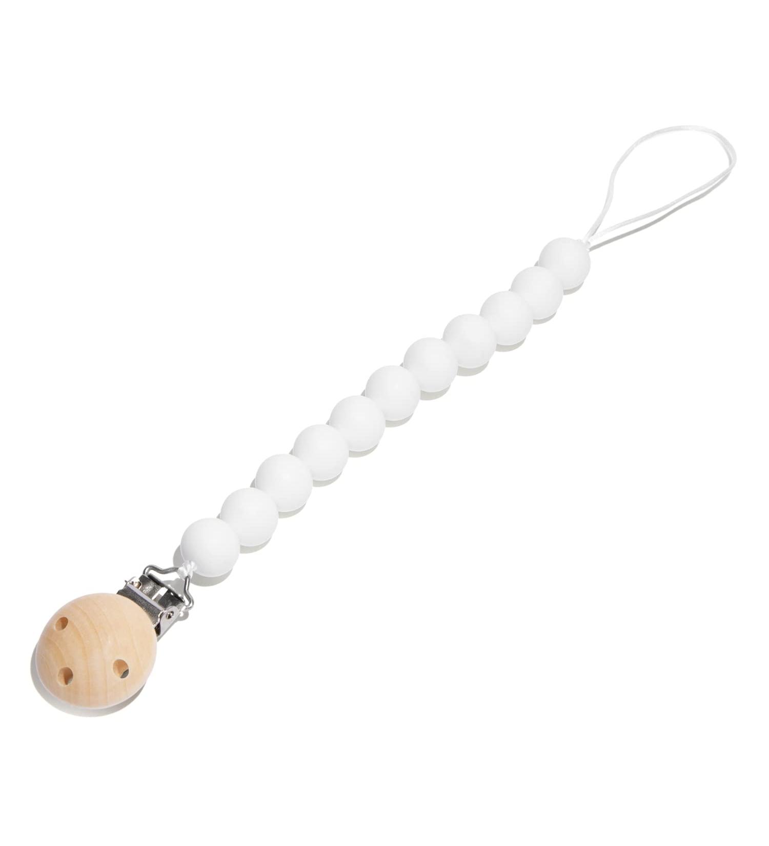 Premium Silicone Pacifier Clip - Safe Holder for Baby and Toddlers - Neutral White - Center Coast Collections - Buy Online on GoSupps.com
