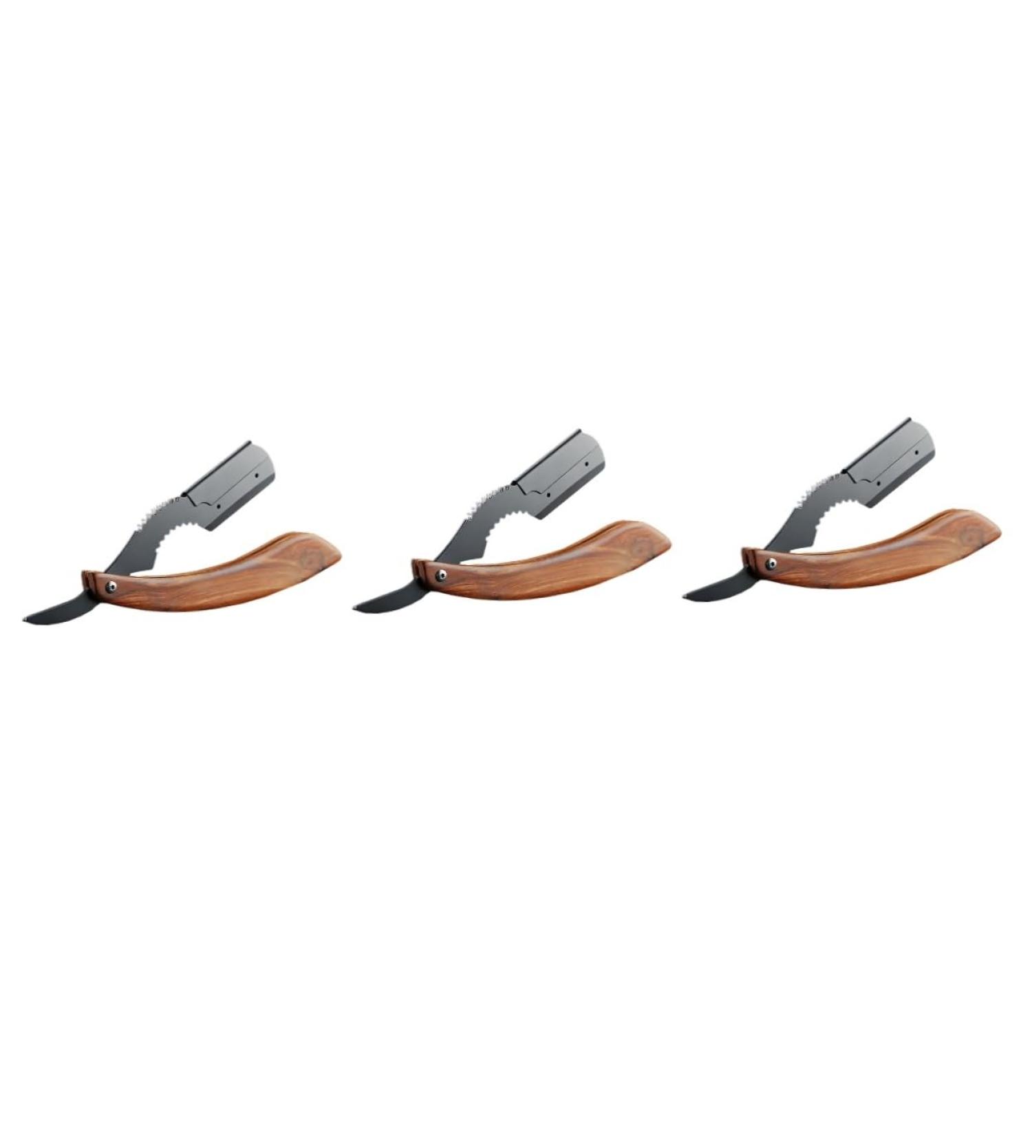 FRCOLOR 3 Pcs Rosewood Beard Trimmer & Shaving Tool Set - Manual Razor Holder for Eyebrows & Beard Care - Buy Online on GoSupps.com