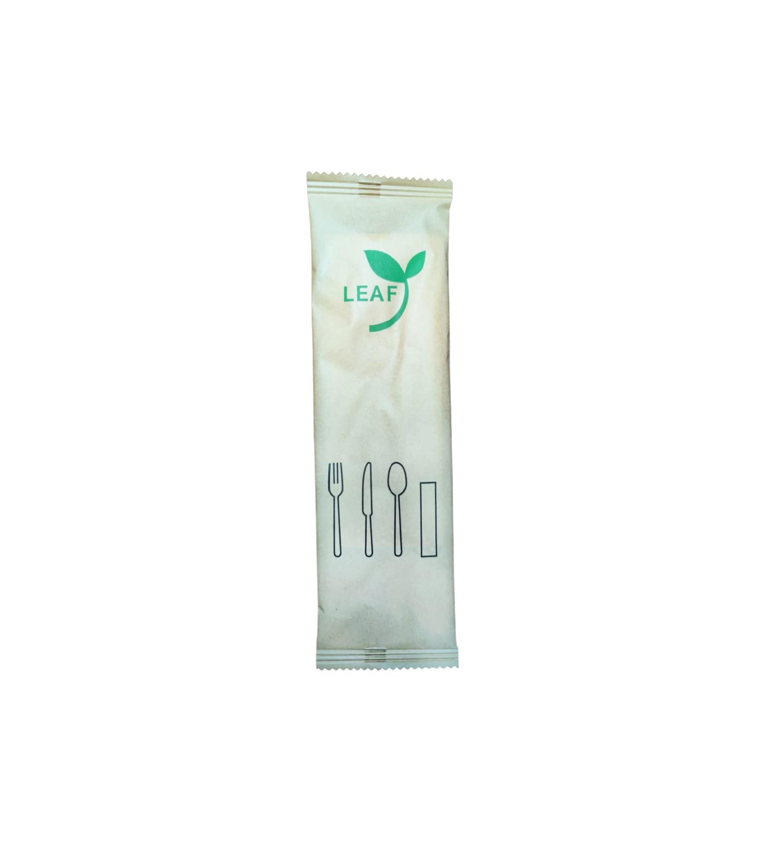 LEAF Compostable Disposable Wood Cutlery Set 1000 Individually Packed Set - Buy Online on GoSupps.com