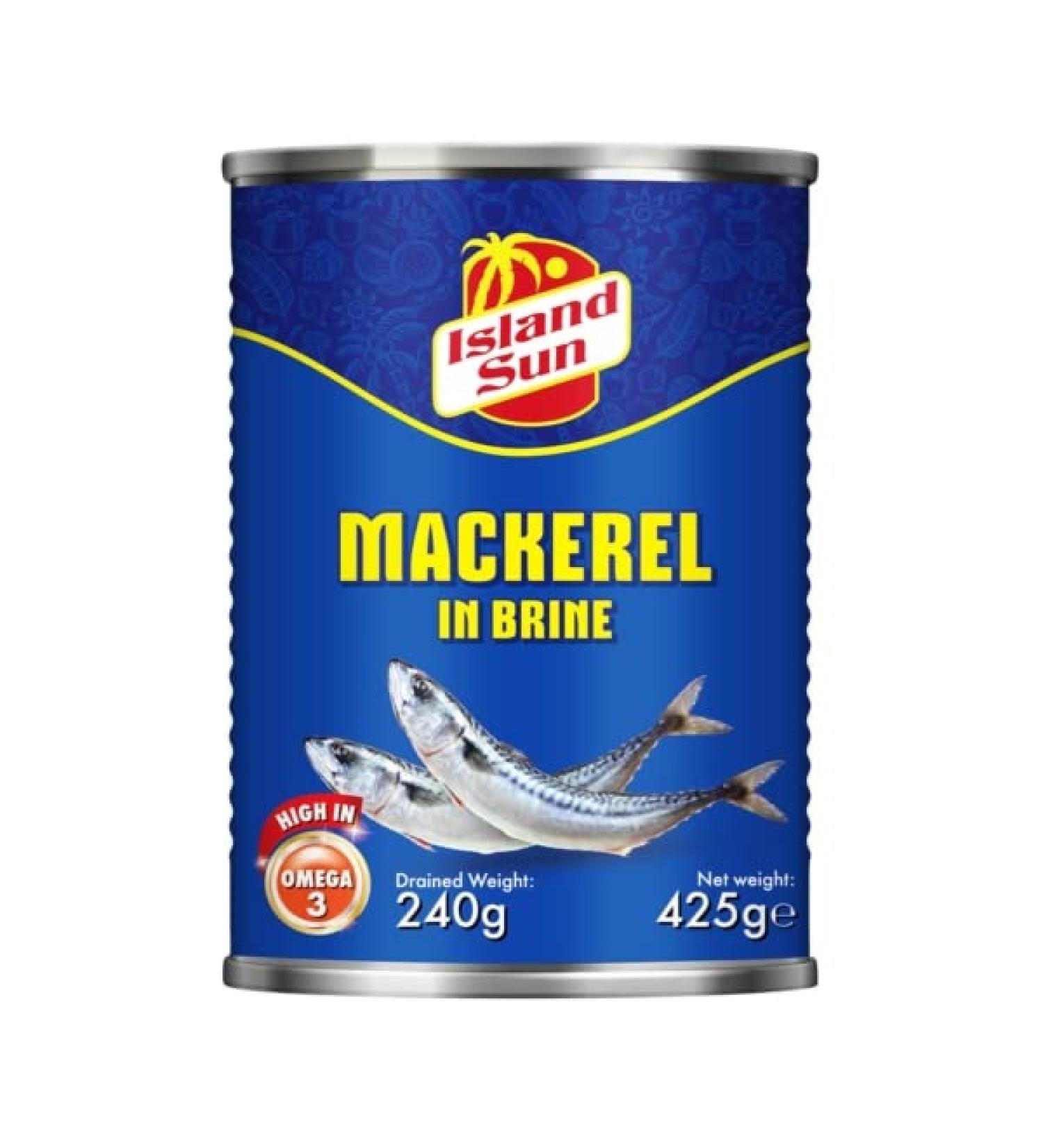 Island Sun Canned Mackerel in brine 12x425g
