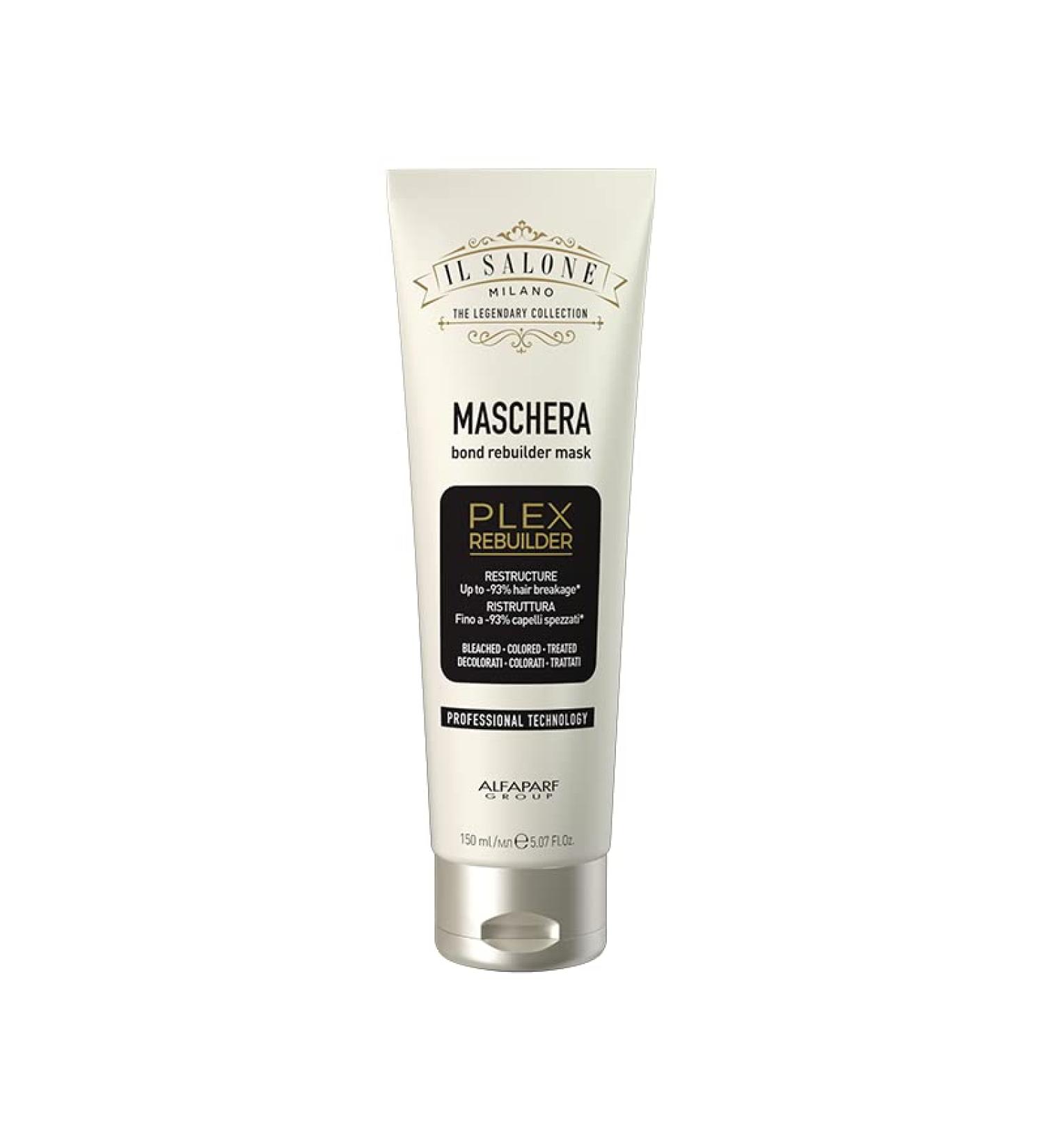 Il Salone Milano Professional Plex Rebuilder Mask for Bleached  Colored  Treated Hair - Restores and Restructures - Bond rebuilder -Premium Quality - 5.18 Oz. / 150 ml