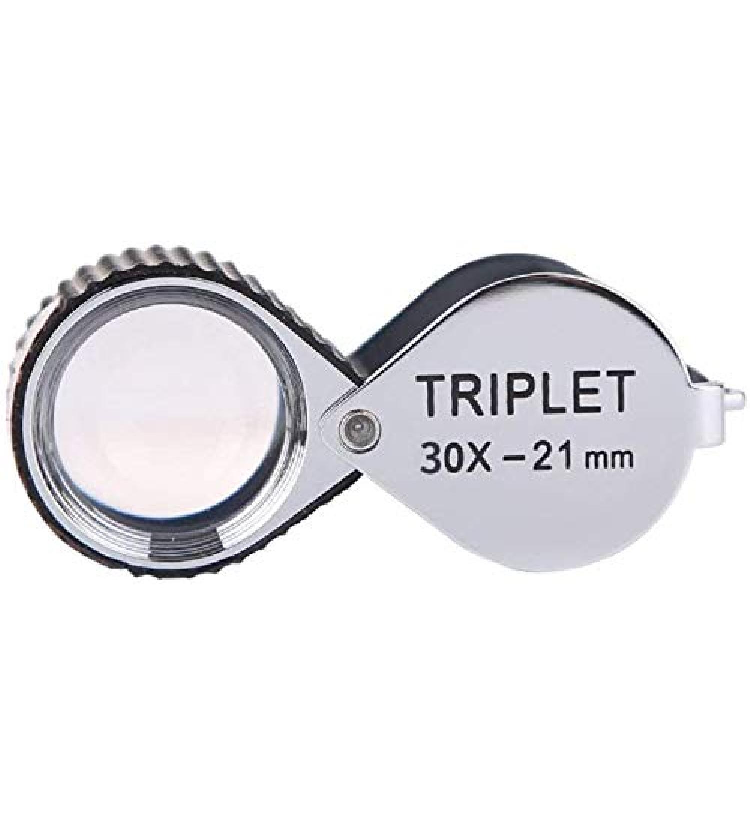 Magnifying Glasses Vision aids 30X Folding Portable Magnifying HD Glass Lens for Jewelry Repair Security Identification Tool Silver 24 * 25 * 60mm Stationery Office Supplies 1PCS Journey - Buy Online on GoSupps.com