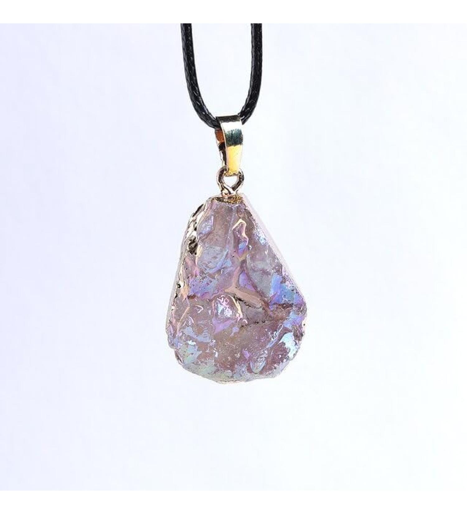 Natural Crystal Rough 1PC Natural Crystal Cluster Electroplate Pendant Quartz Stone Raw Crystals for Men Women Jewelry Reiki Specimen DIY Gift - (Color: Electroplate) - Buy Online on GoSupps.com