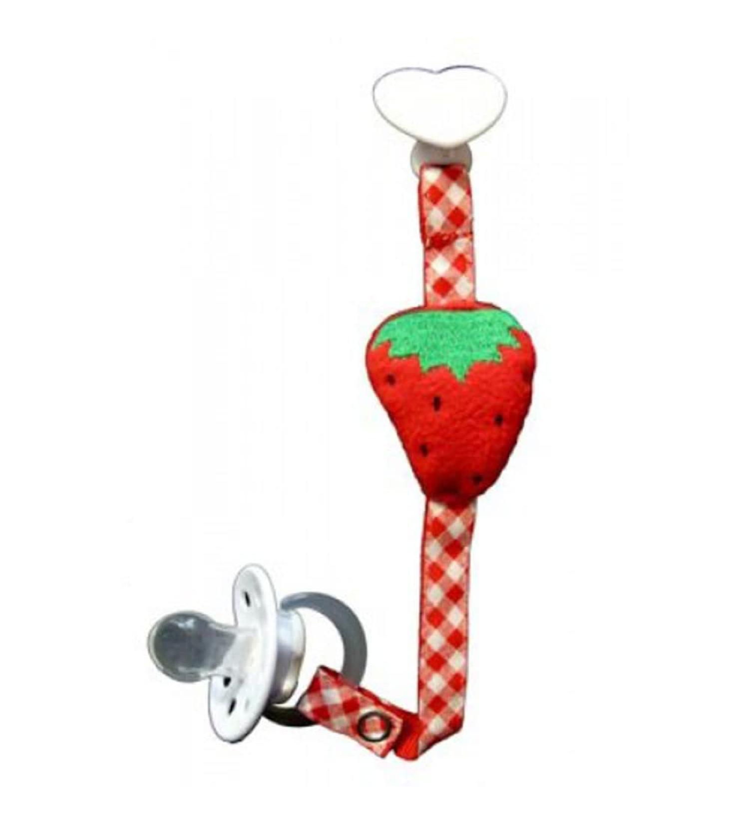 Zigozago - Handmade pacifier clip pacifier chain strawberry