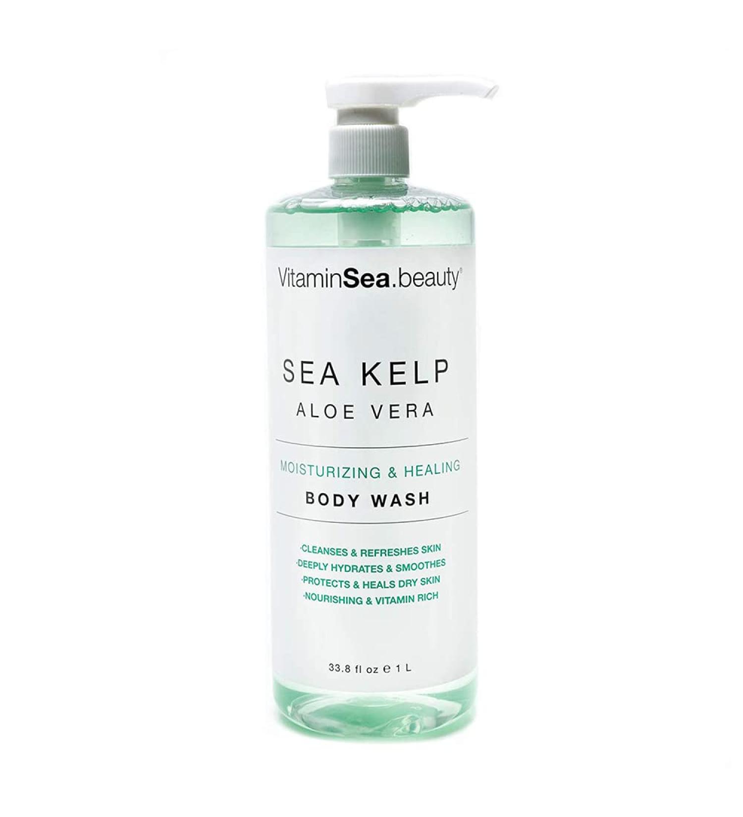 Vitamins and Sea Beauty Moisturizing Body Wash - Hydrating Shower Gel with Sea Kelp & Aloe Vera | 32 Fl Oz - Buy Online on GoSupps.com