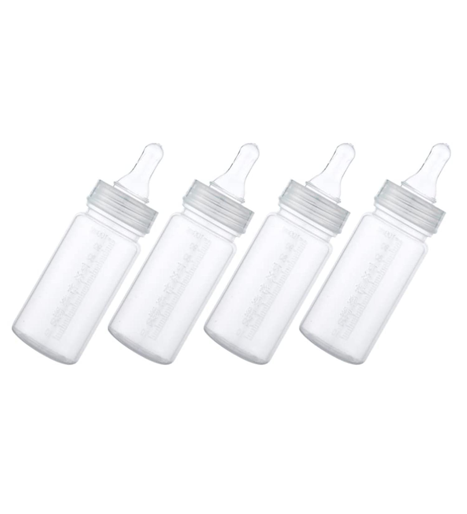 Kisangel 100ml Clear Breastfeeding Bottles 4pcs with Scale Breastmilk Storage & Nursing Bottle for Toddlers - Buy Online on GoSupps.com