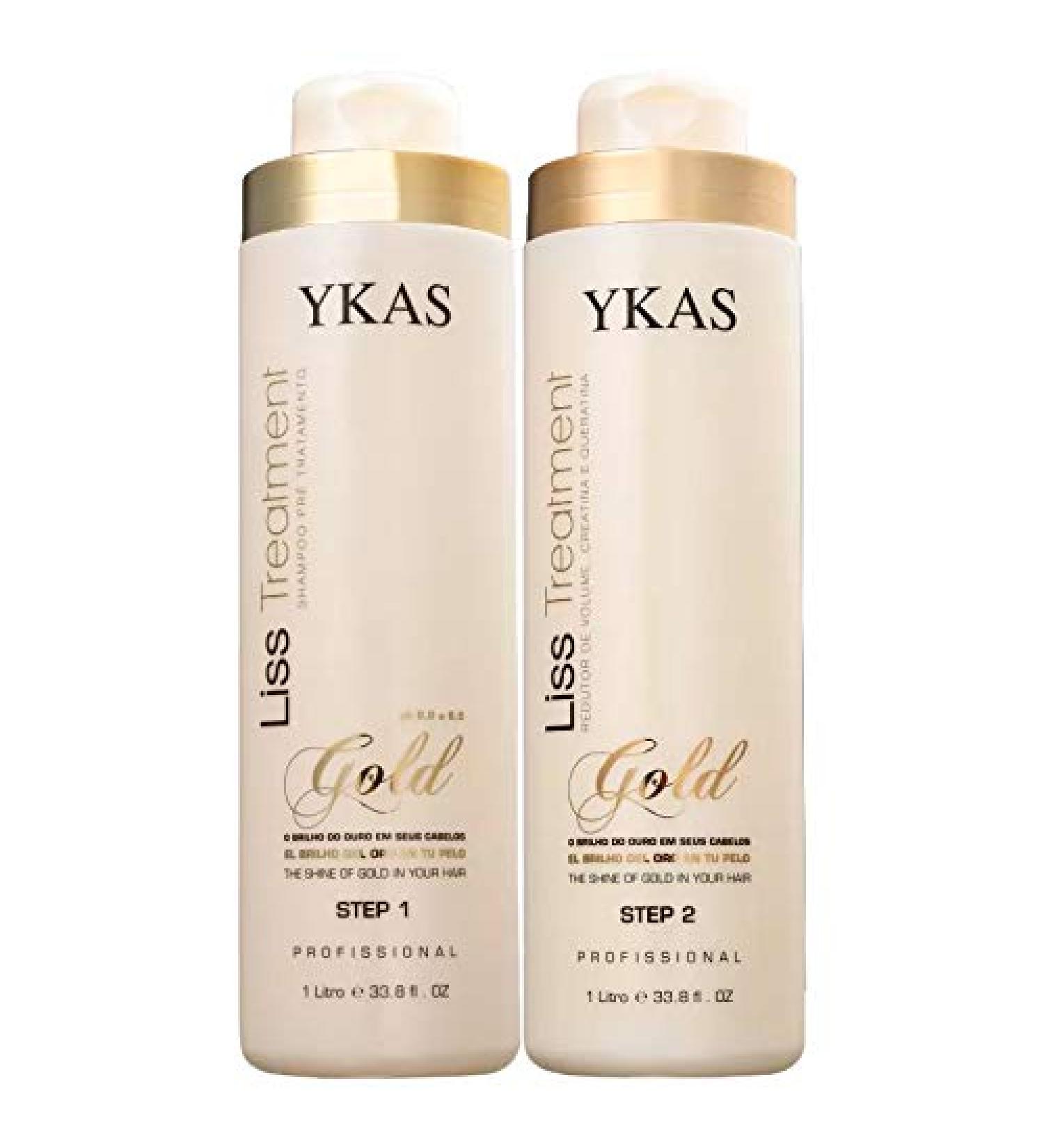 Y-kas Gold Cirugia Plastica Capilar/Plastic Surgery/Brazilian Keratin Blowout Blow Dry Hair Shampoo (1000ml) + Treatment (1000ml) Effective Volume Reducer
