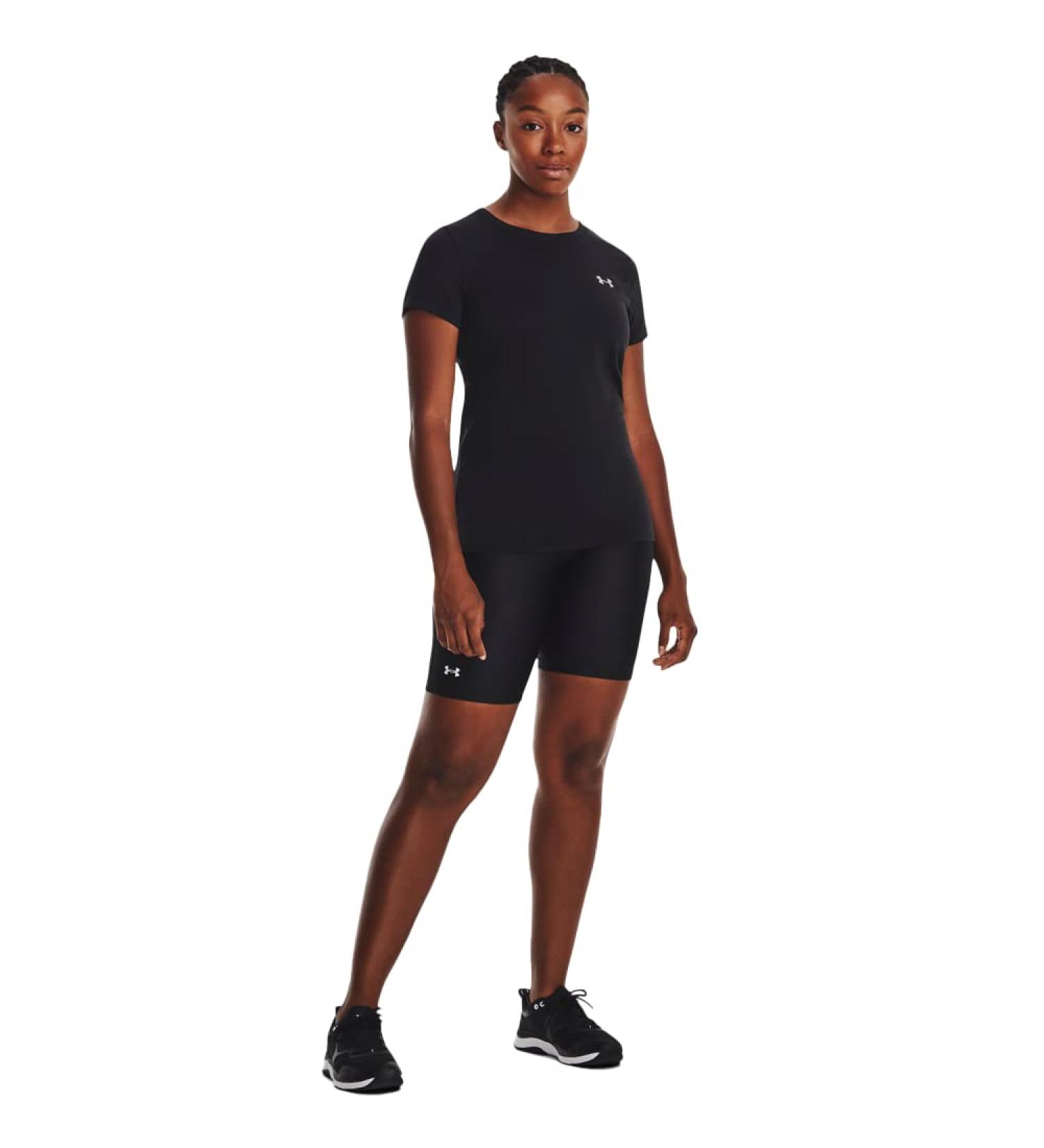 Under Armour Women's Tech Short-Sleeve T-Shirt in Black/Metallic Silver - Medium - Buy Online on GoSupps.com