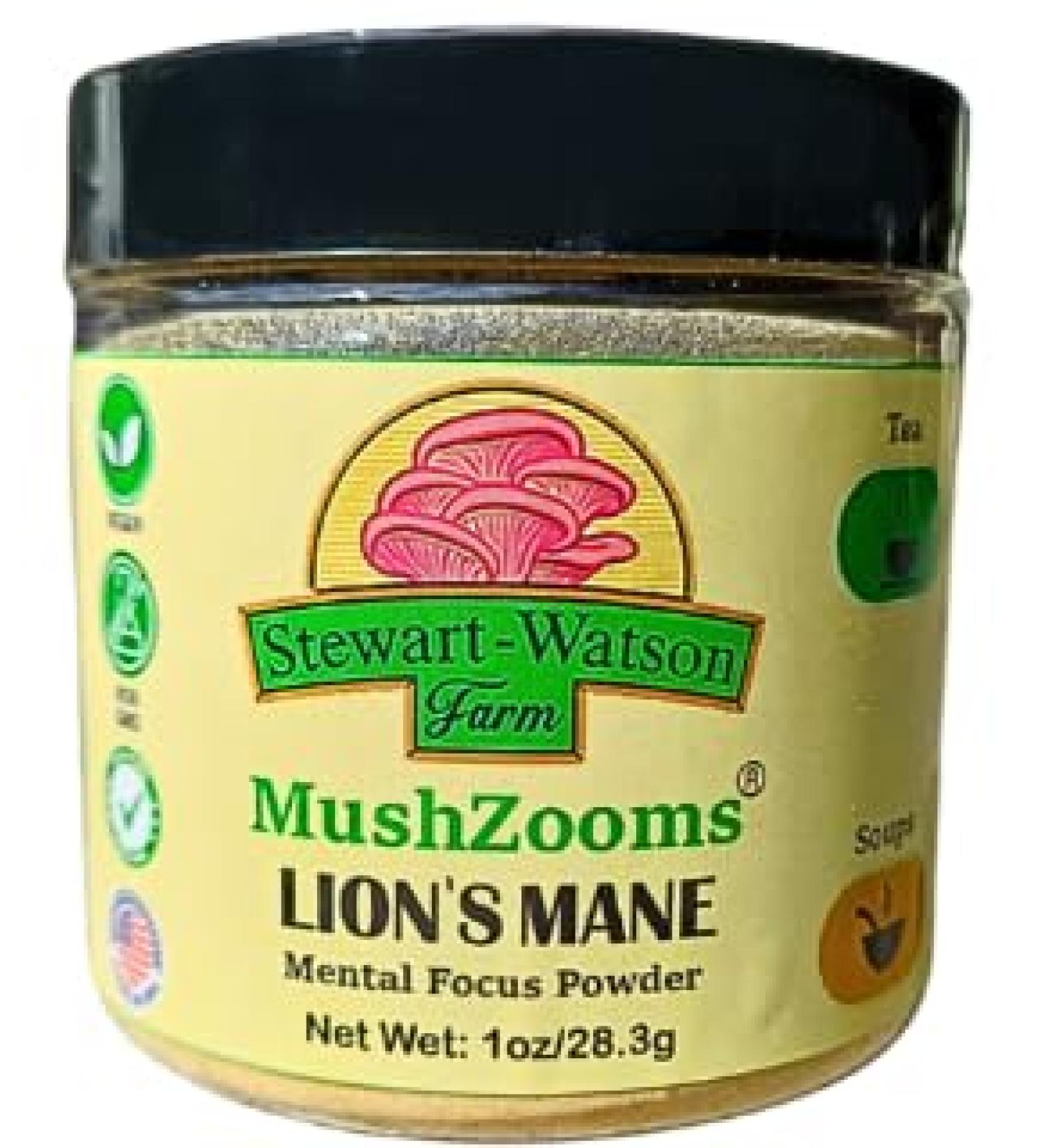 Stewart-Watson Farm Lion s Mane Mushroom Powder Organic Brain & Memory Support Supplement 100% Pure Non-GMO 1oz - Buy Online on GoSupps.com