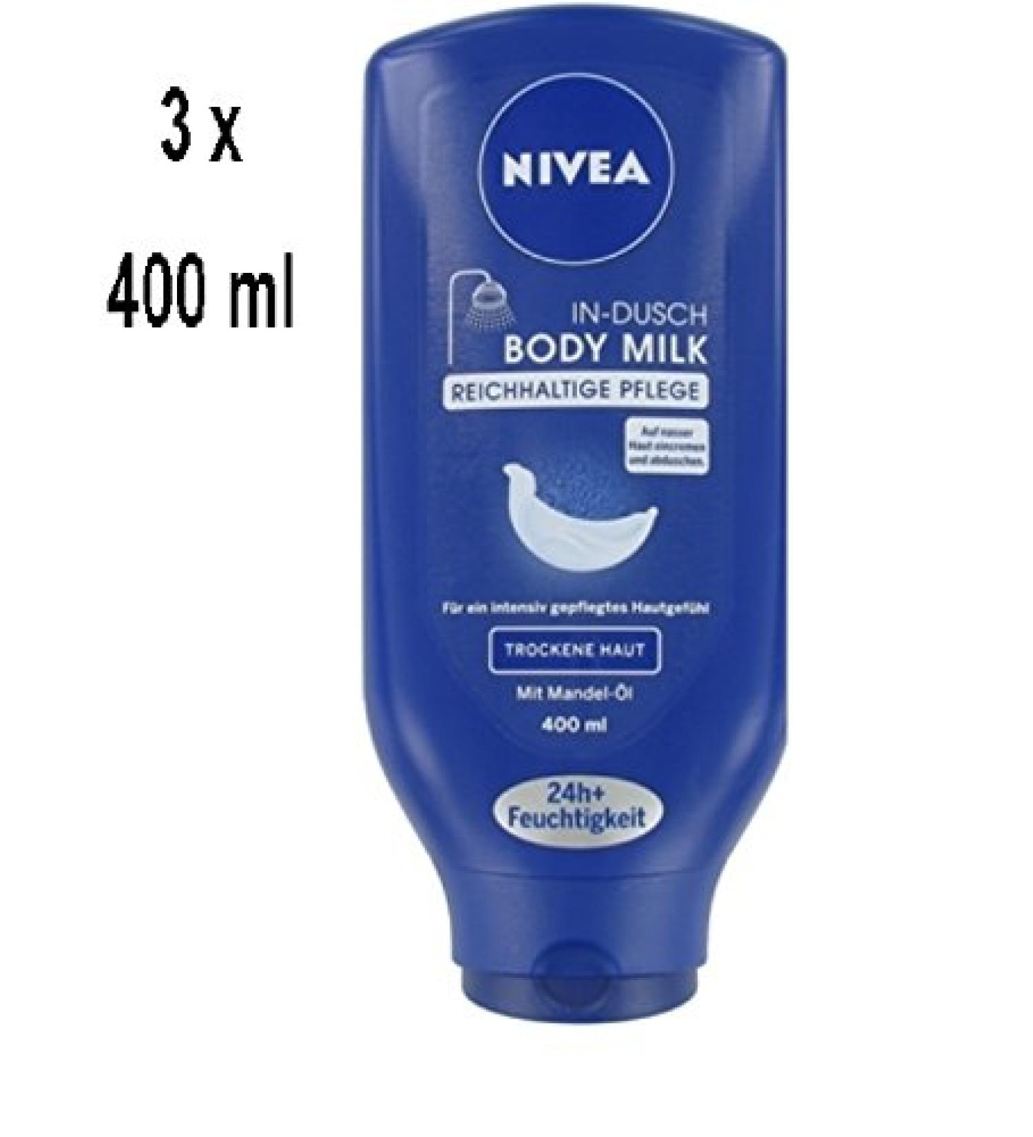 NIVEA Body Milk for Dry Skin 400 ml Pack of 3