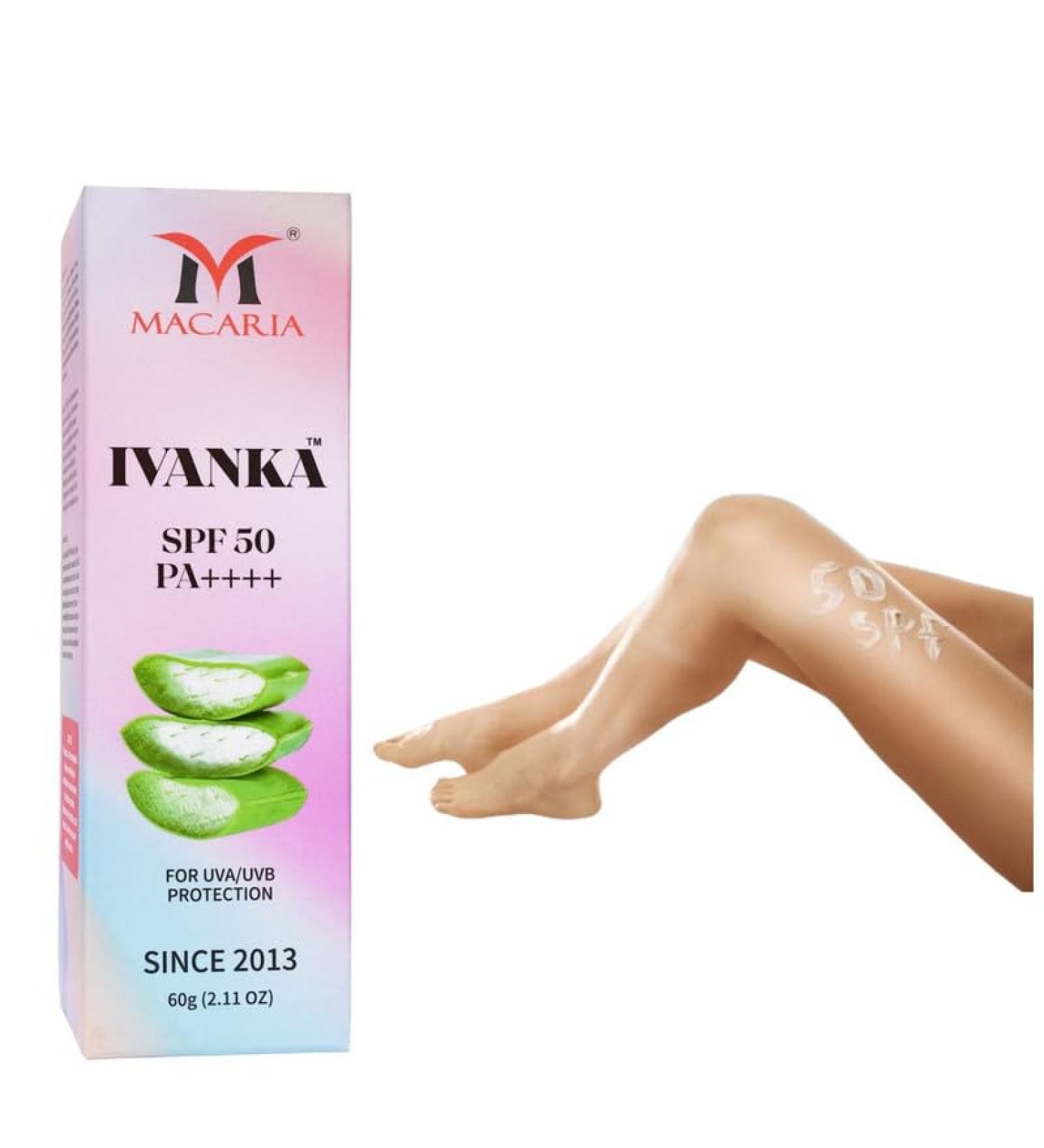  MACARIA Ivanka Face & Body Sunscreen UVA/UVB SPF 50 With Kojic Acid Vitamin E & Aloe Vera For Men & Women For Dry & Oily Skin - Buy Online on GoSupps.com
