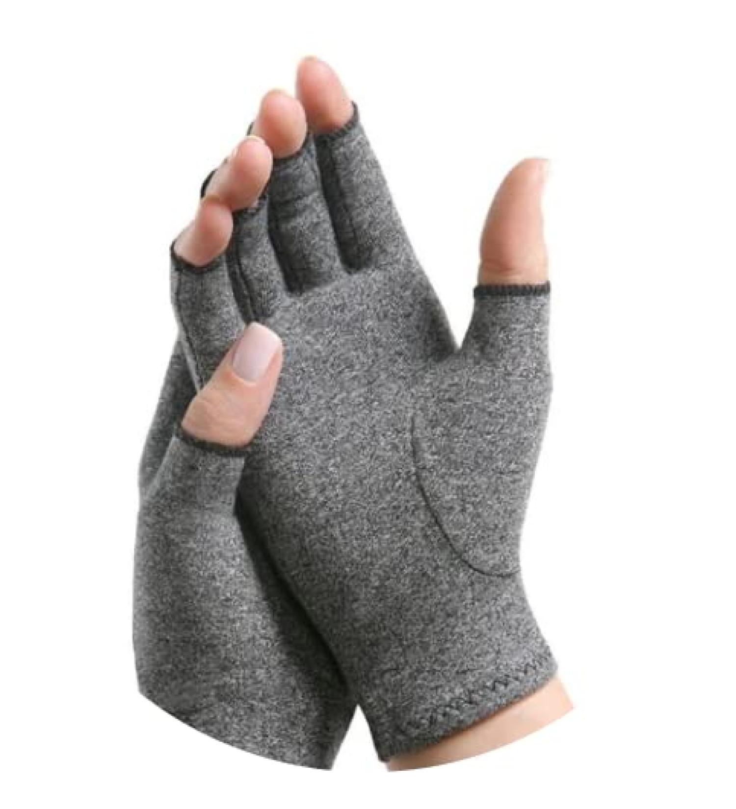 David Copper Compression Arthritis Gloves - Best Copper Infused Support for Arthritis Carpal Tunnel & Typing - Fingerless Grey Small - Buy Online on GoSupps.com