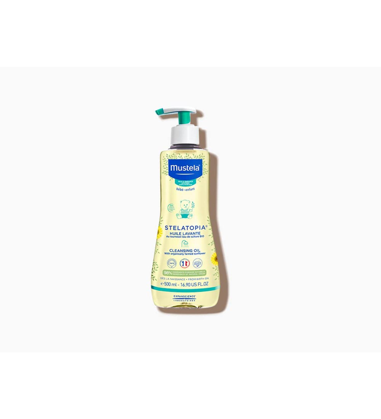 Mustela Stelatopia Cleansing Oil 500ml - Gentle Cleanser for Sensitive Skin - Buy Online on GoSupps.com