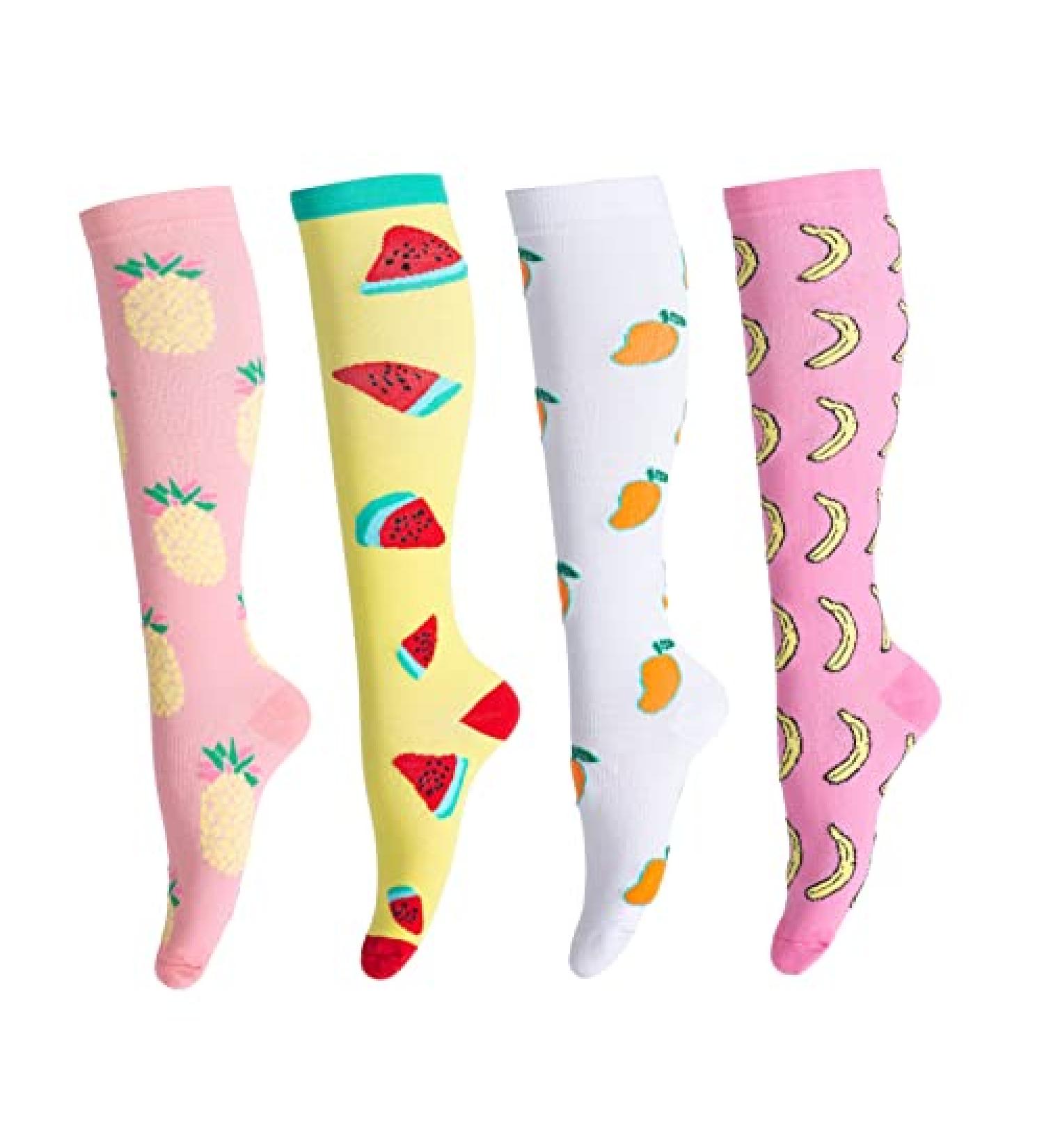 LEOSTEP Compression Socks | Circulation Support for Women & Men | Nurse, Pregnant, Hiking, Riding, Running | Fruit Design | Large-X-Large - Buy Online on GoSupps.com