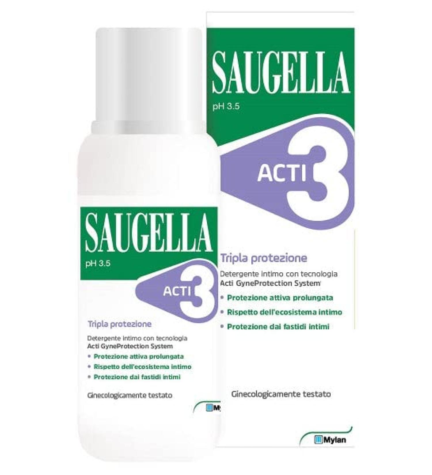 Saugella Acti3 - pH 3.5 Triple Protection Intimate Detergent 250ml