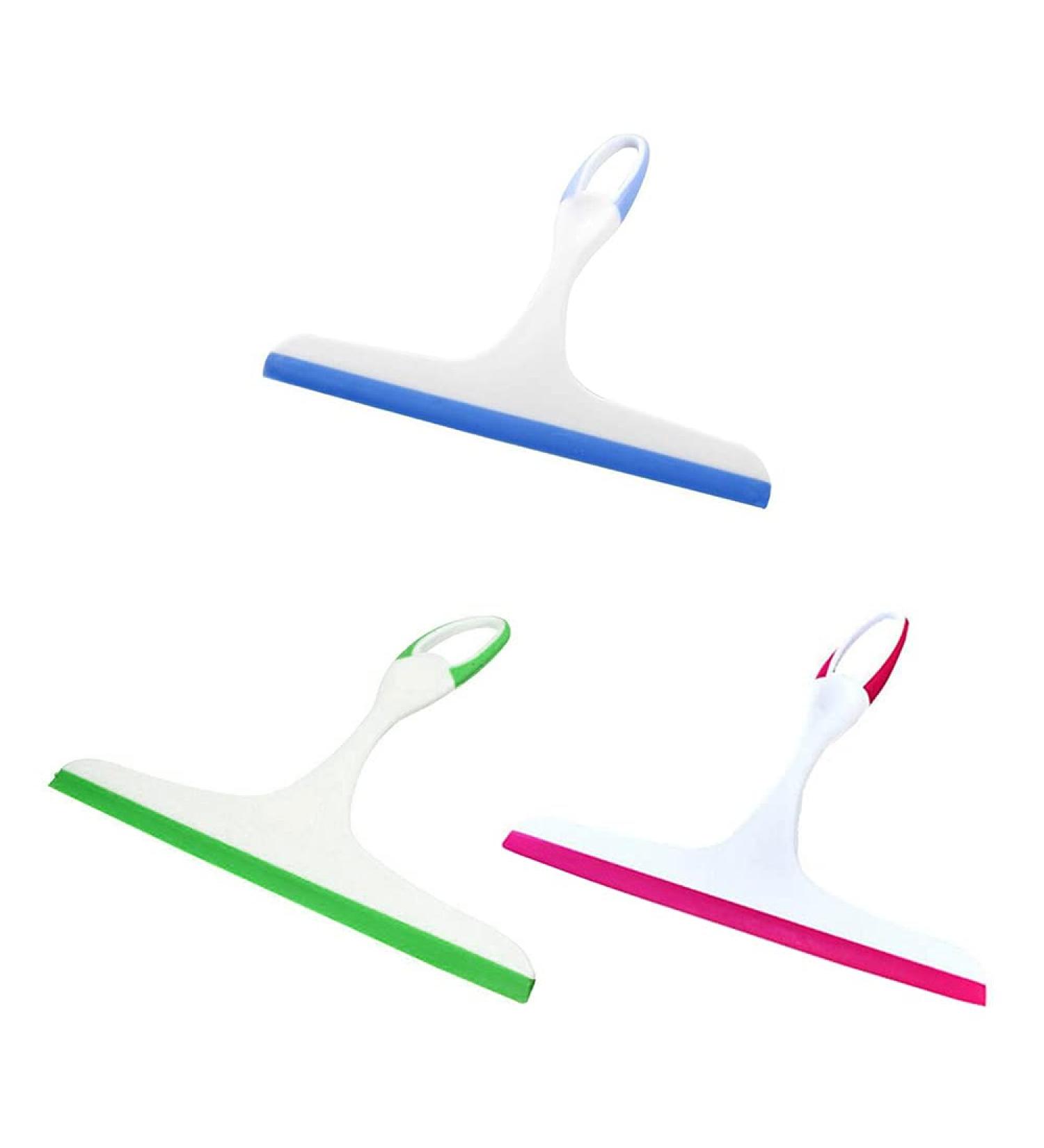 3 Pcs Shower Window Squeegee Silicone Handheld Wiper Car Squeegee Window Cleaner for Bathroom Home Mirrors Floor Window Car Glass (Blue+Green+Rose red) - Buy Online on GoSupps.com