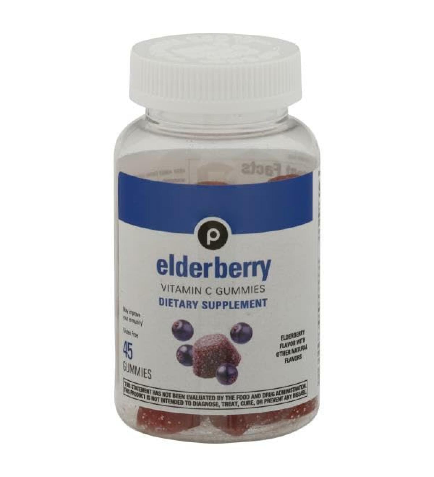 Generic Publix Elderberry Vitamin C Gummies - 45 Gummies 1 Count (Pack of 1)