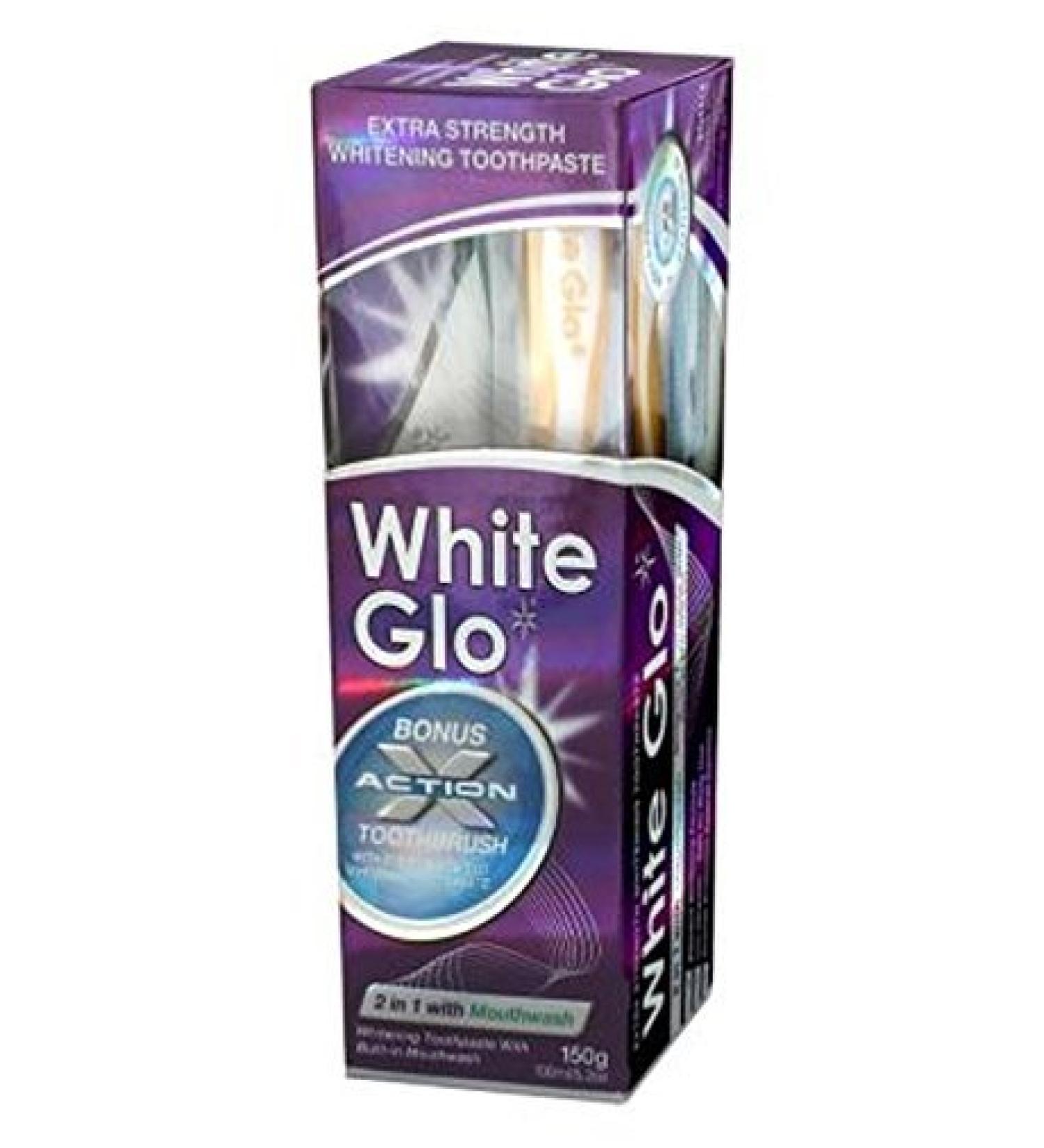 White Glo 2in1 With Whitening Mouthwash Toothpaste 100ml - Pack Of 2
