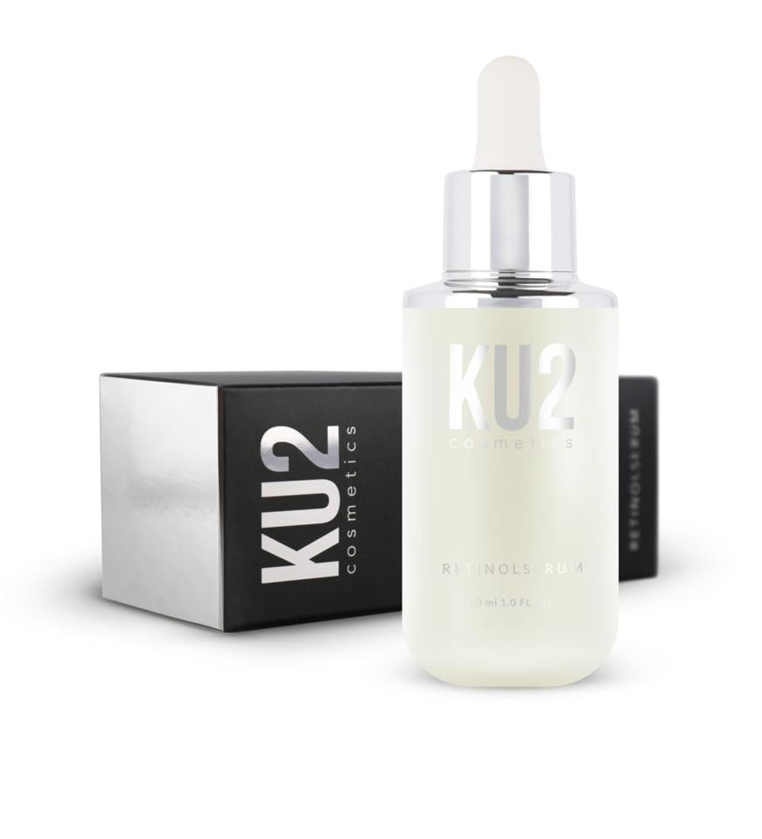 KU2 Cosmetics Retinol Serum highly effective antiaging serum with retinol and vitamin E regenerating facial care against wrinkles and pigment spots made in Germany 30 ml - Buy Online on GoSupps.com