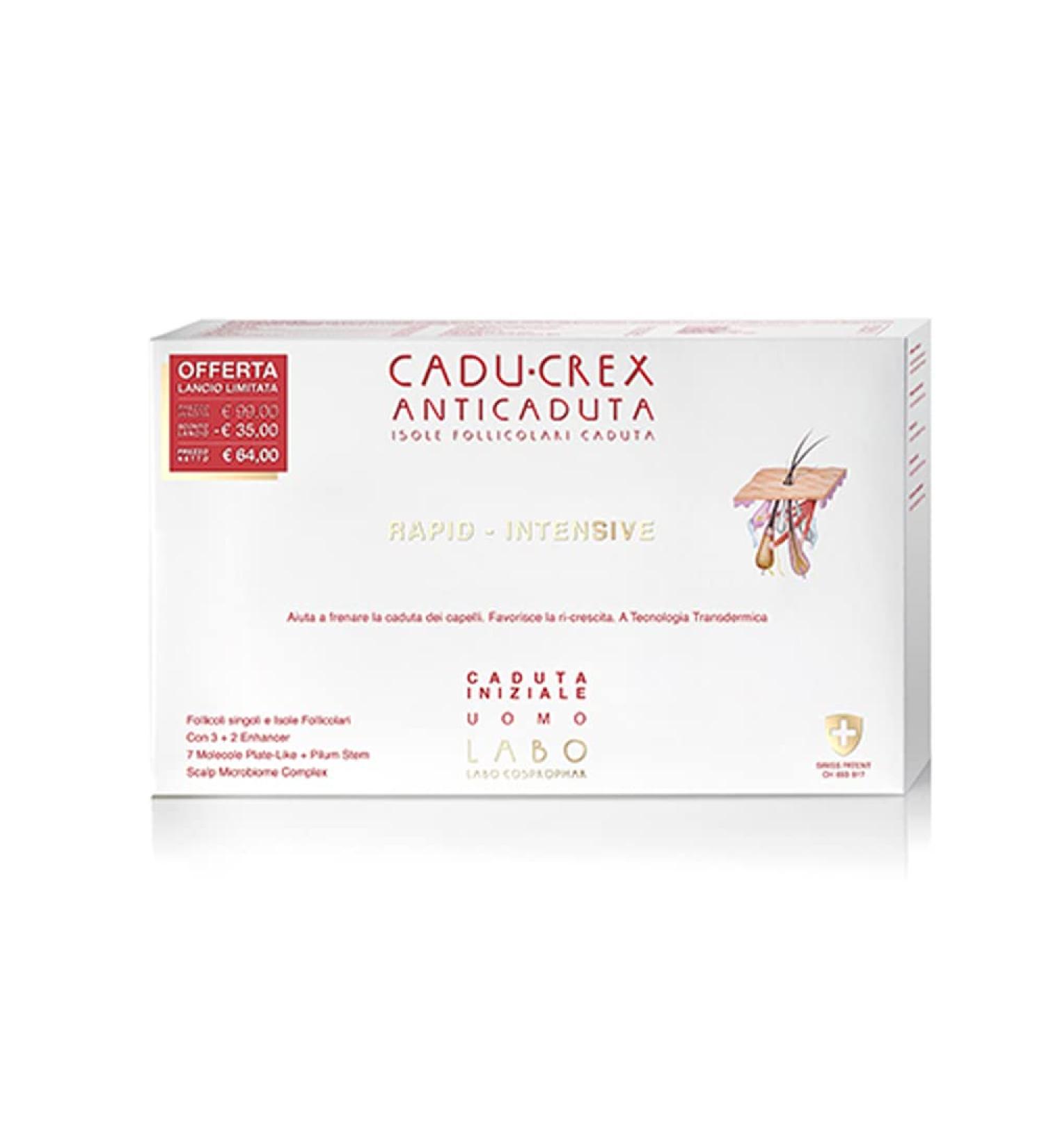 Cadu Crex Rapid Intensive Follicle Islands Treatment for Thinning Hair Initial Loss Men 20 Ampoules